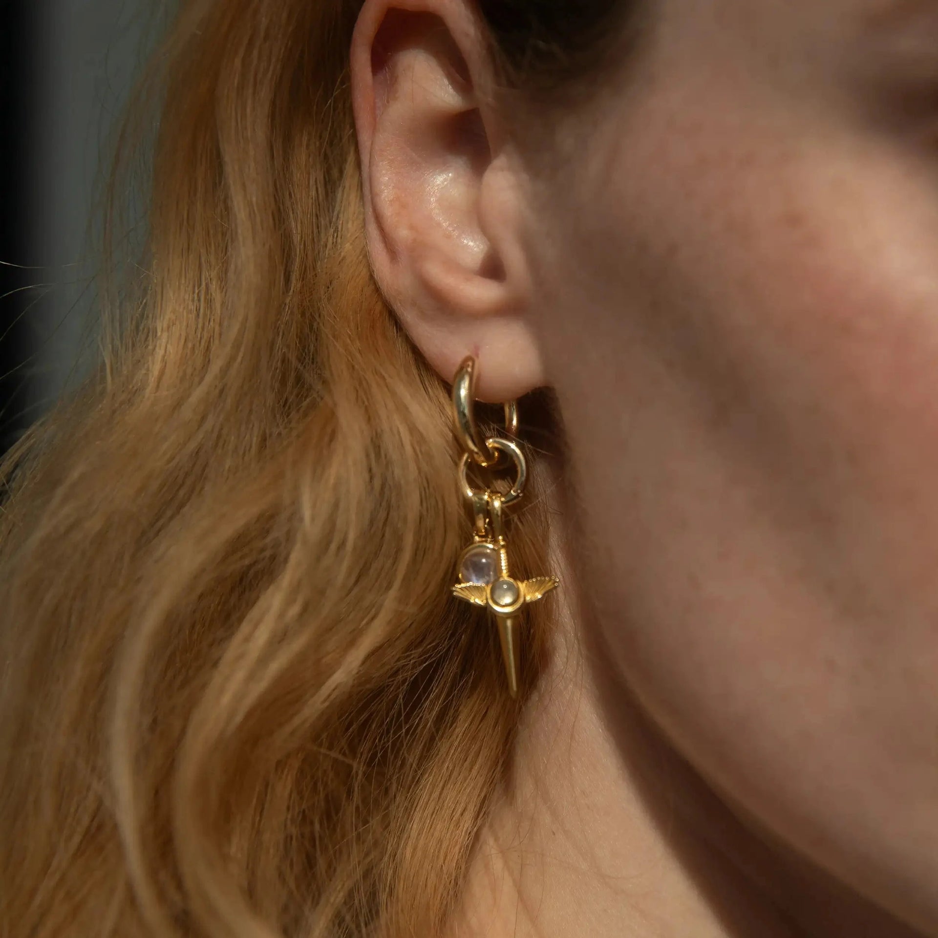 Blood Moon Rising Charm Earrings