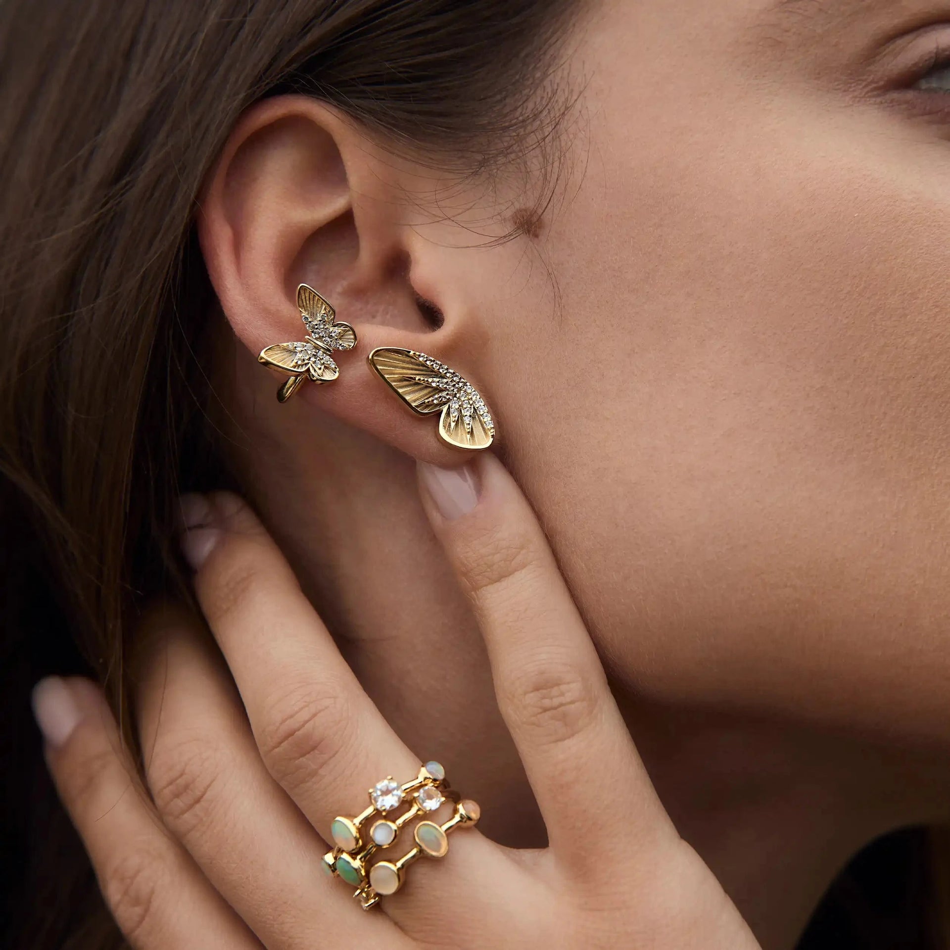 Pavé Butterfly Ear Cuff Set