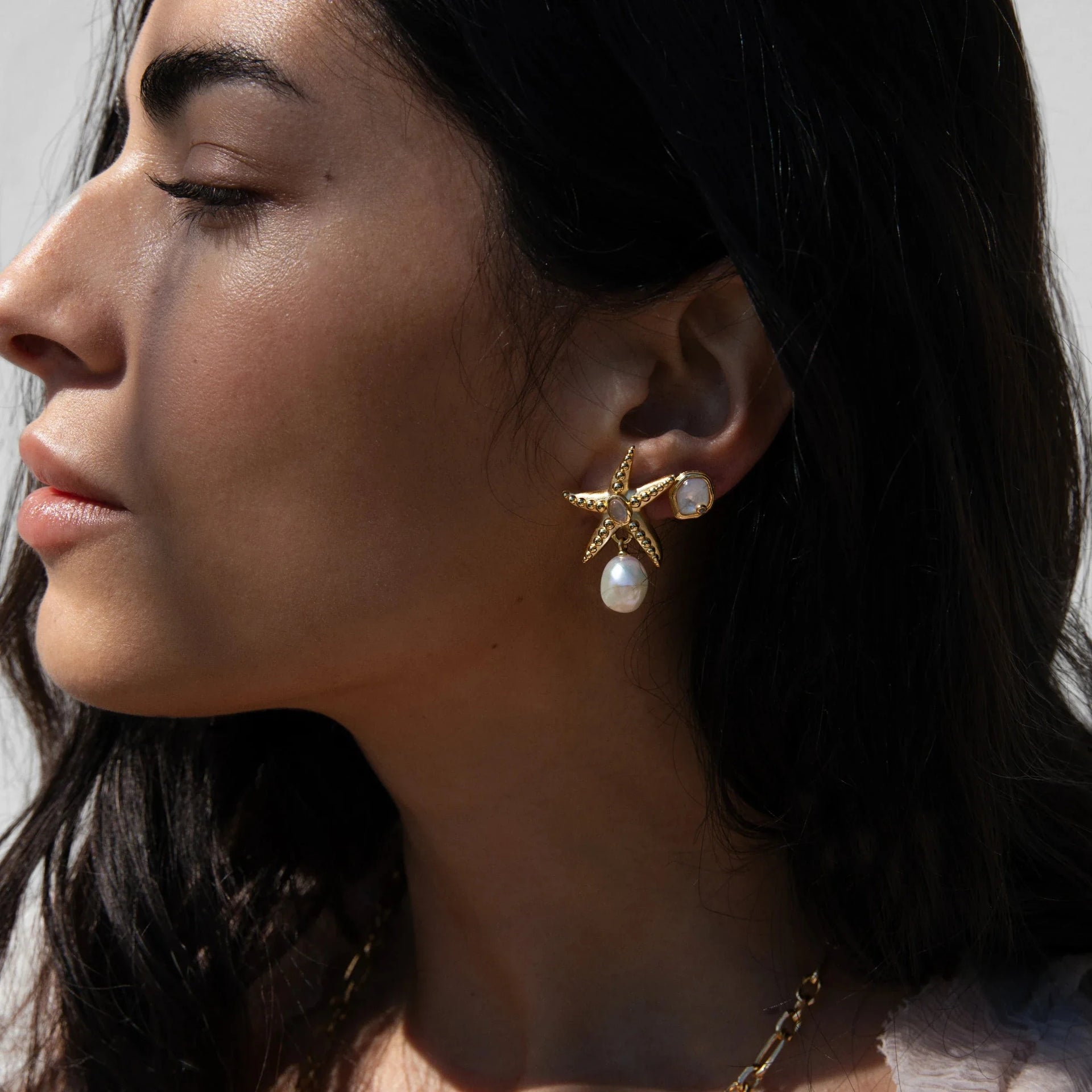 Starfish Pearl Earrings