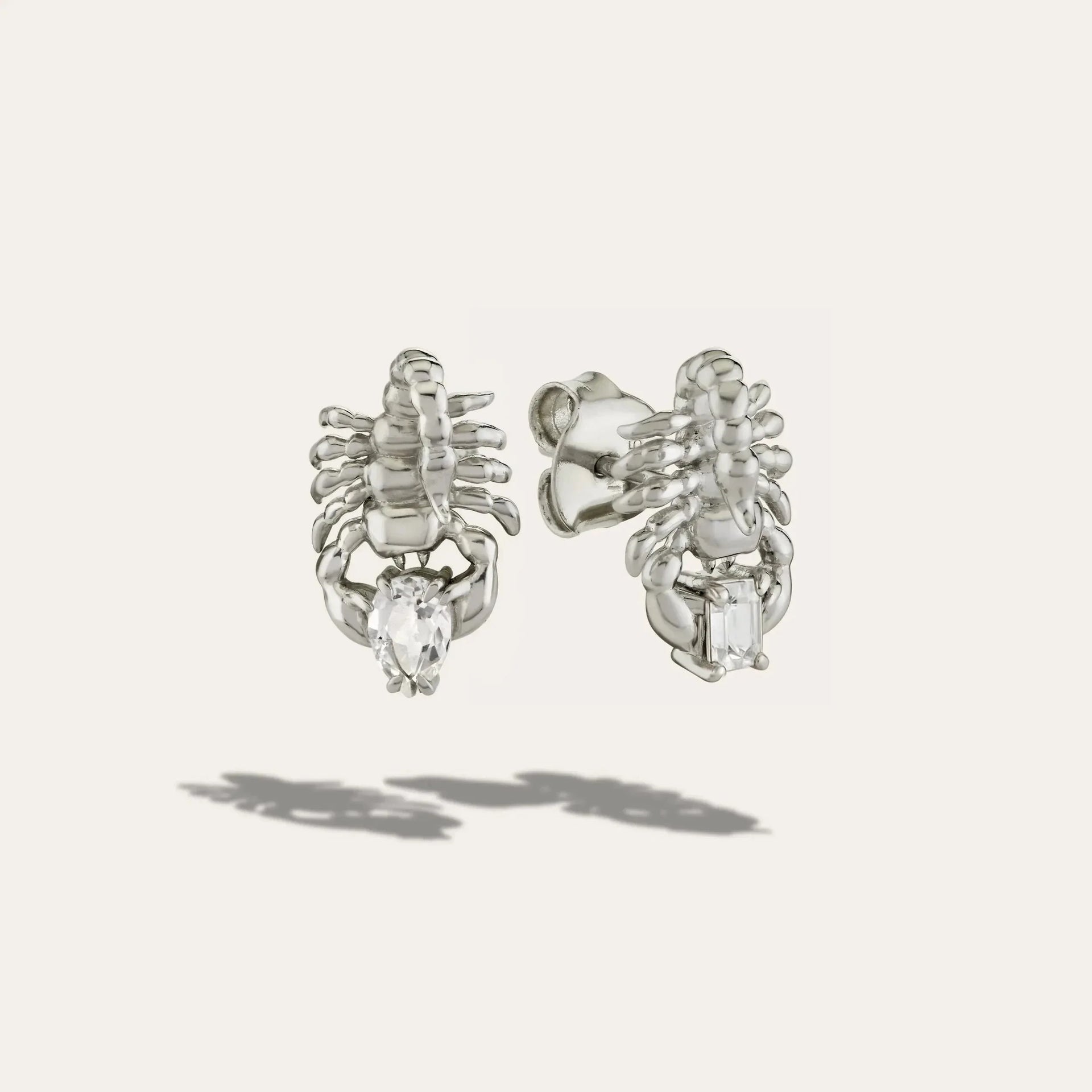 Gemstone Scorpion Studs Pair