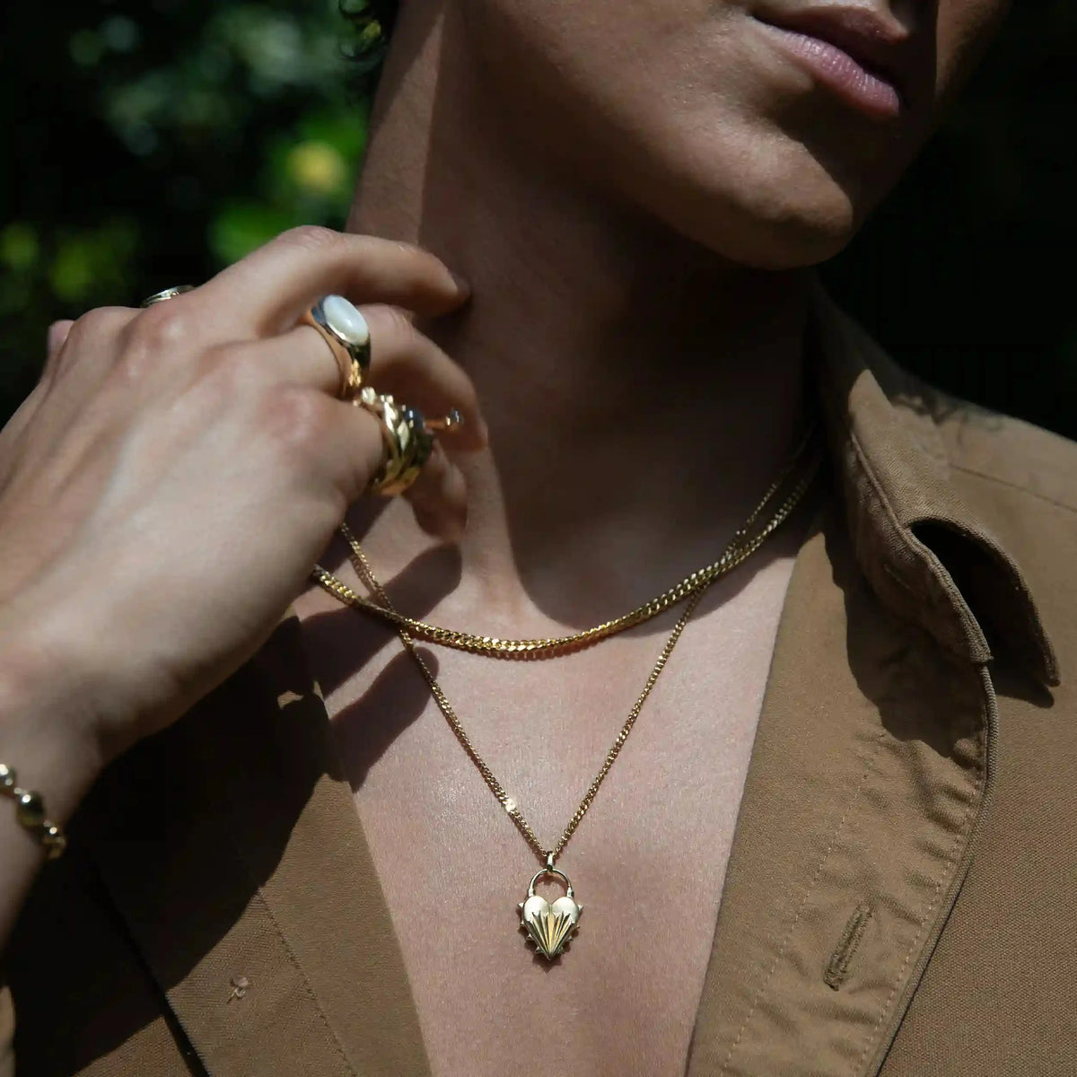 Men's Spiked Heart Necklace