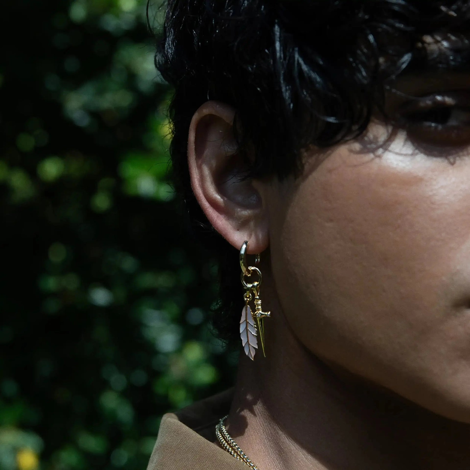 Pen & Sword Charm Earring