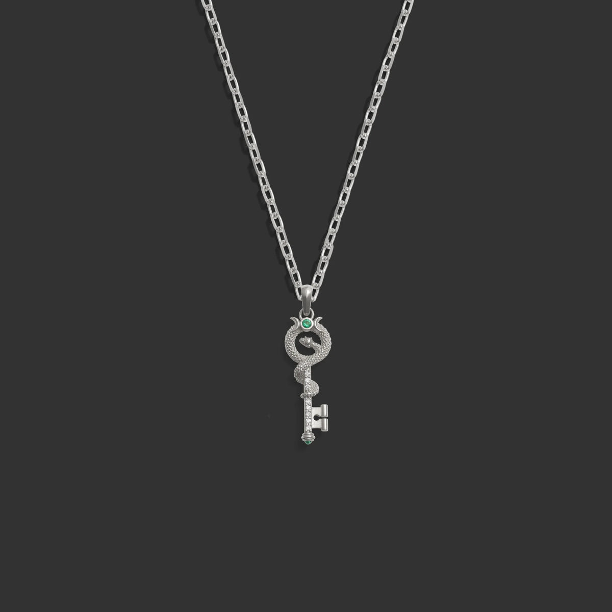Emerald Key Necklace