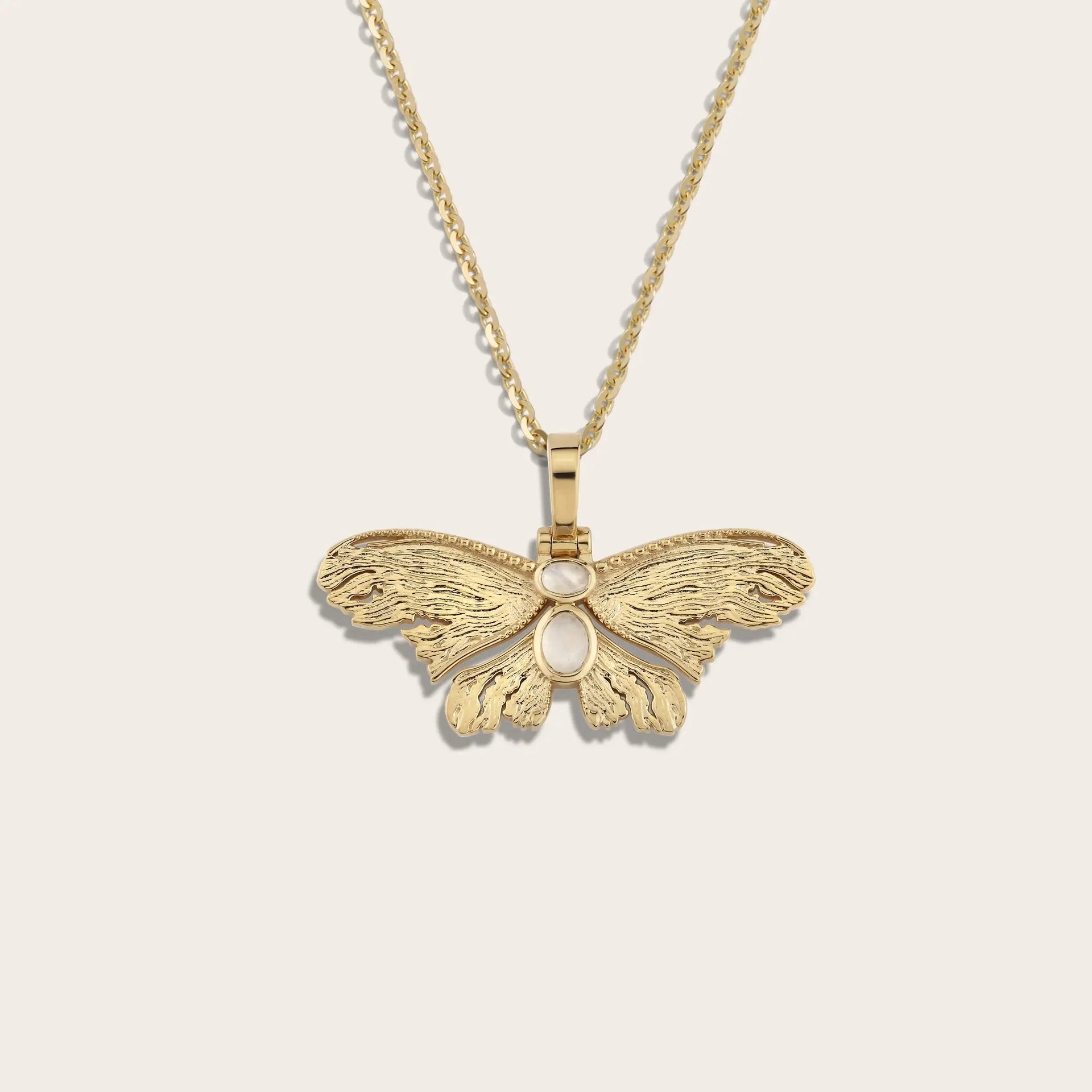 Moonstone Moth Necklace