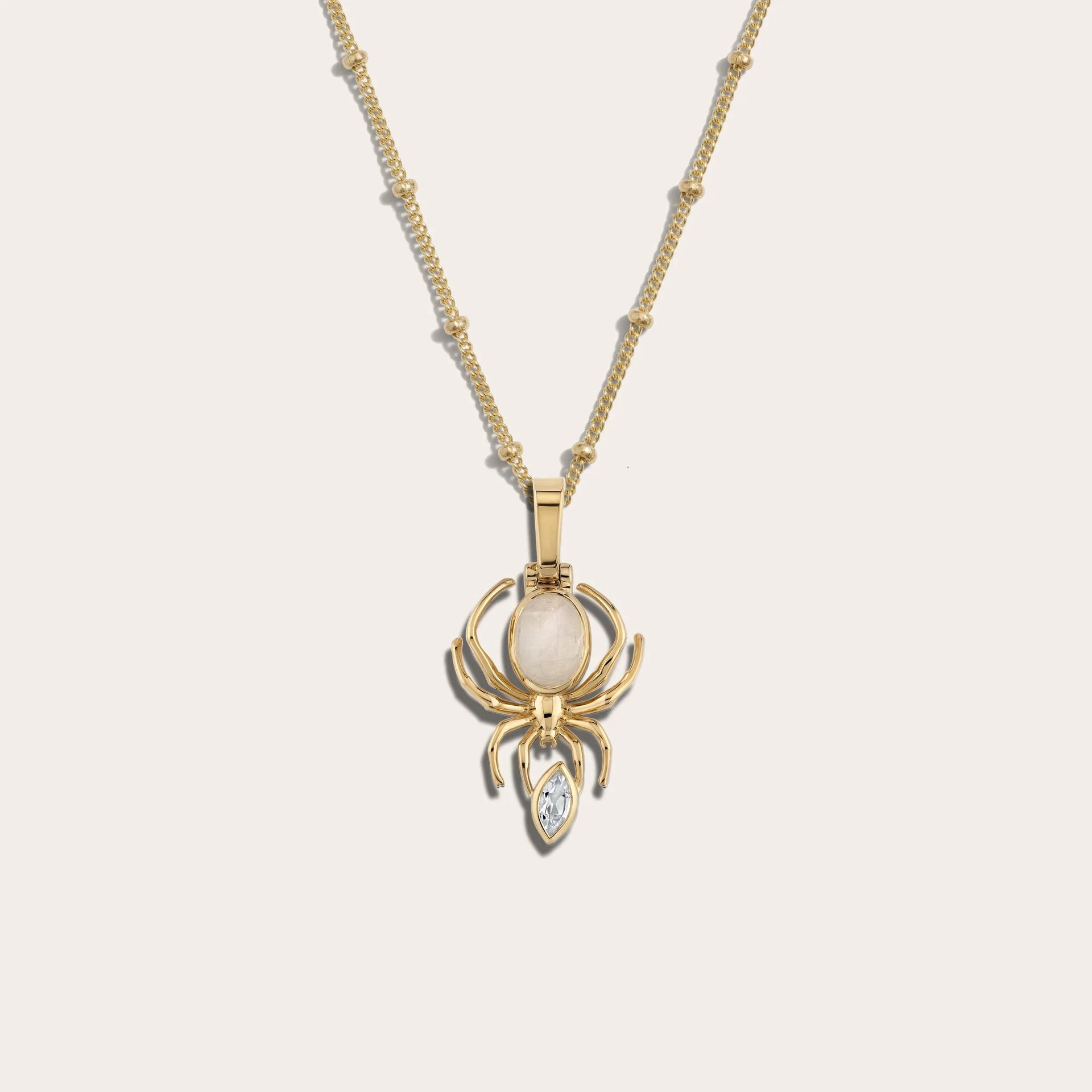 Moonstone Spider Necklace