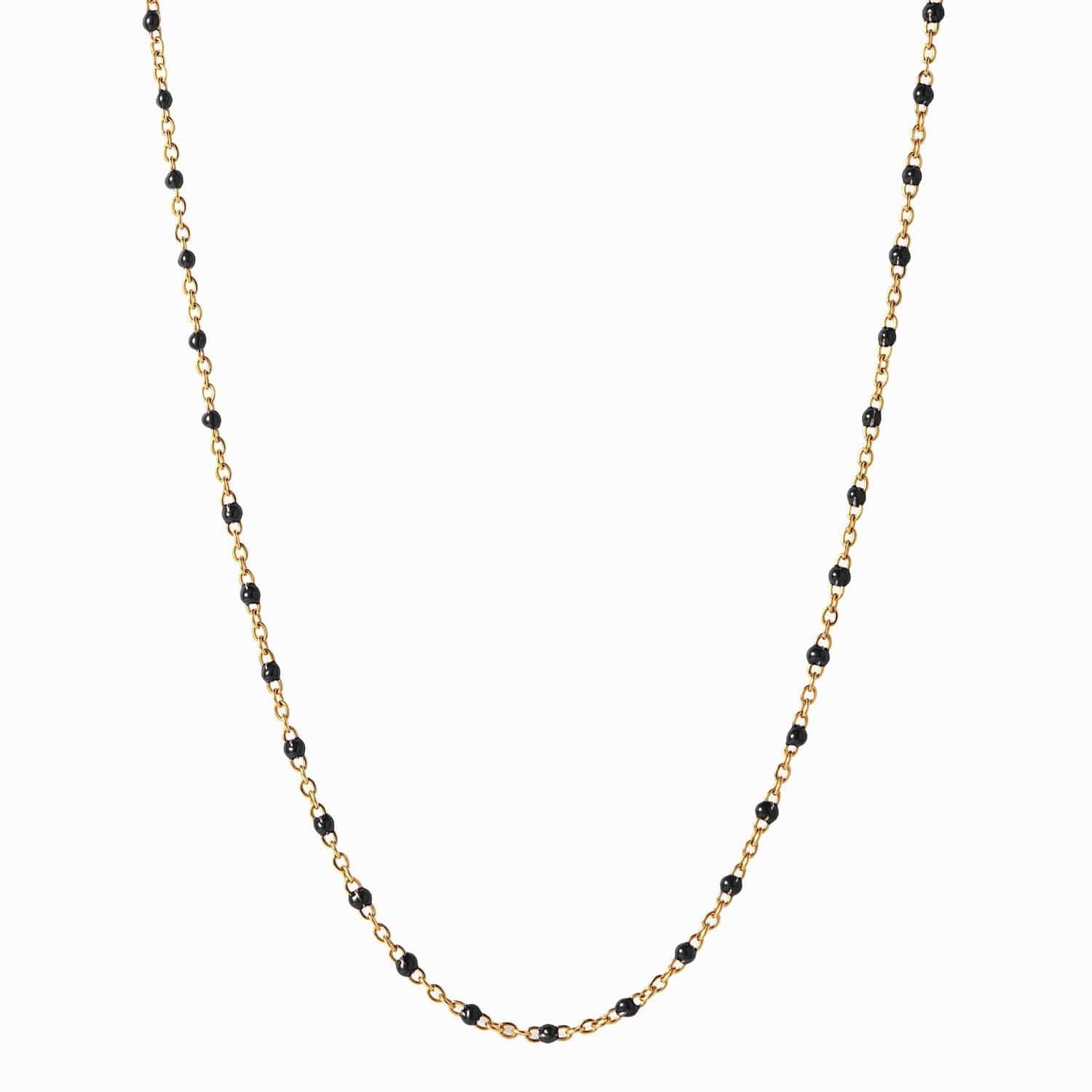 Black Colored Enamel Necklace