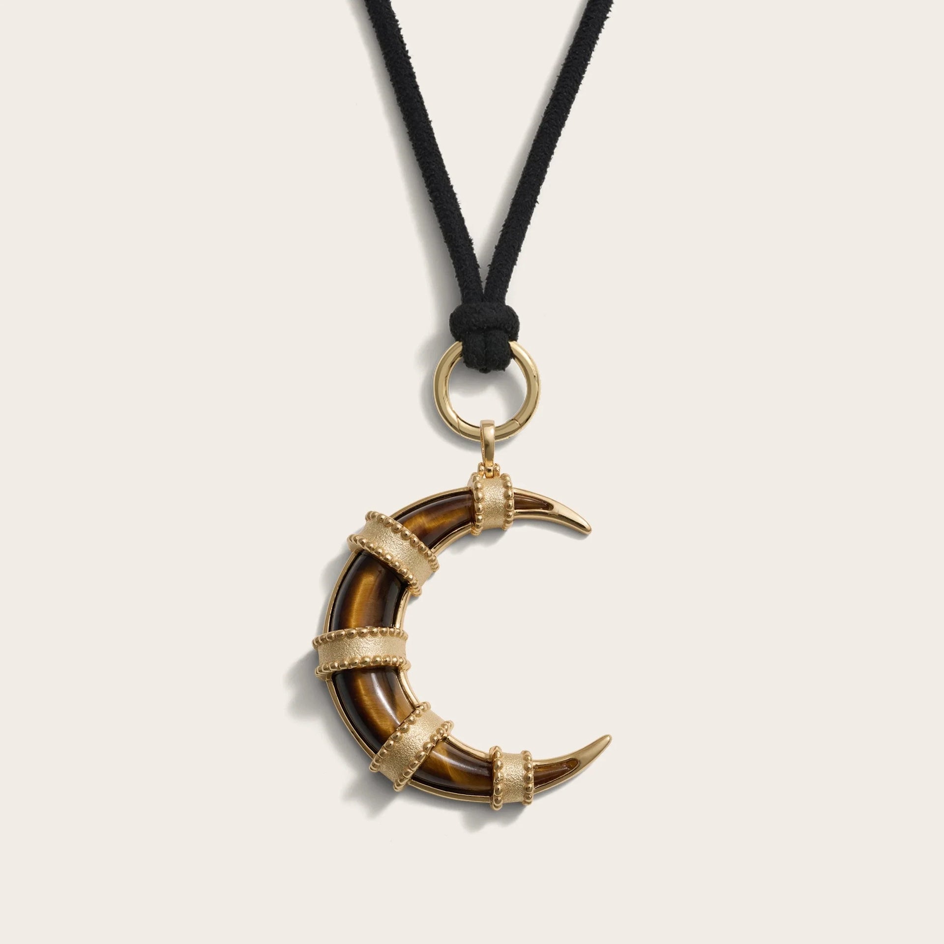 Boho Moon Cord Charm Necklace