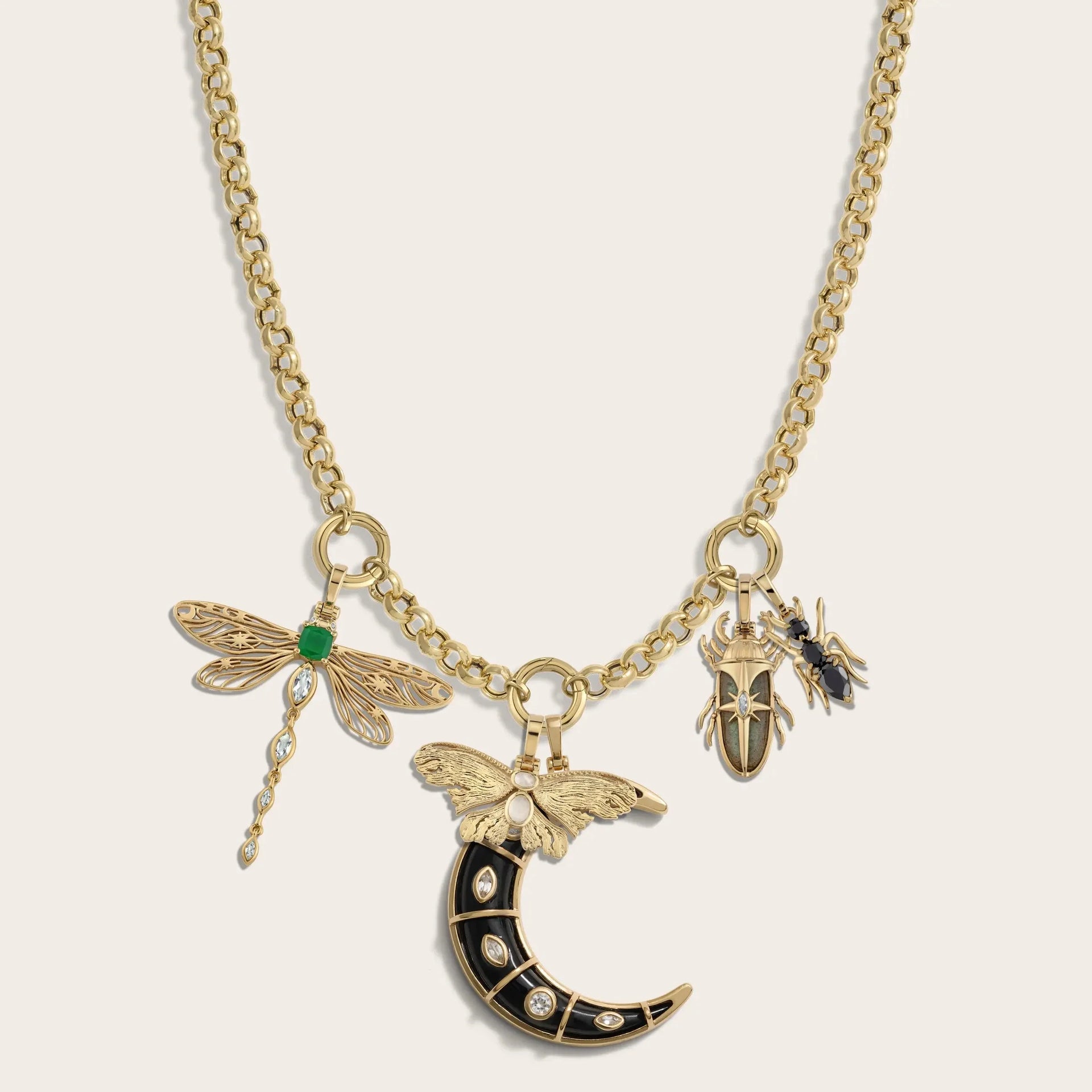 Dark Fairy Extra Long Charm Necklace