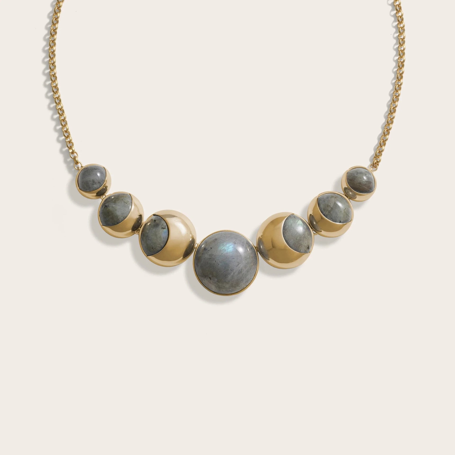 Labradorite Moon Phase Statement Necklace