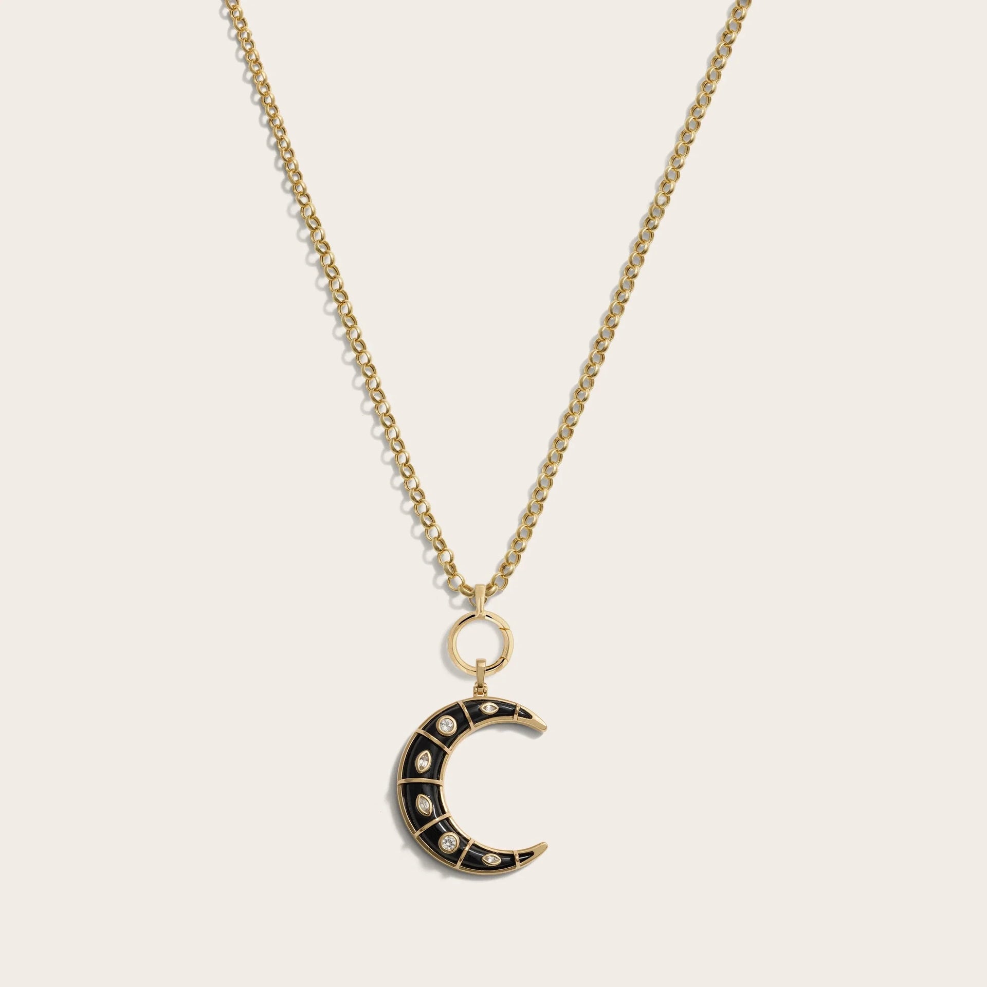 Long Mystic Moon Charm Necklace