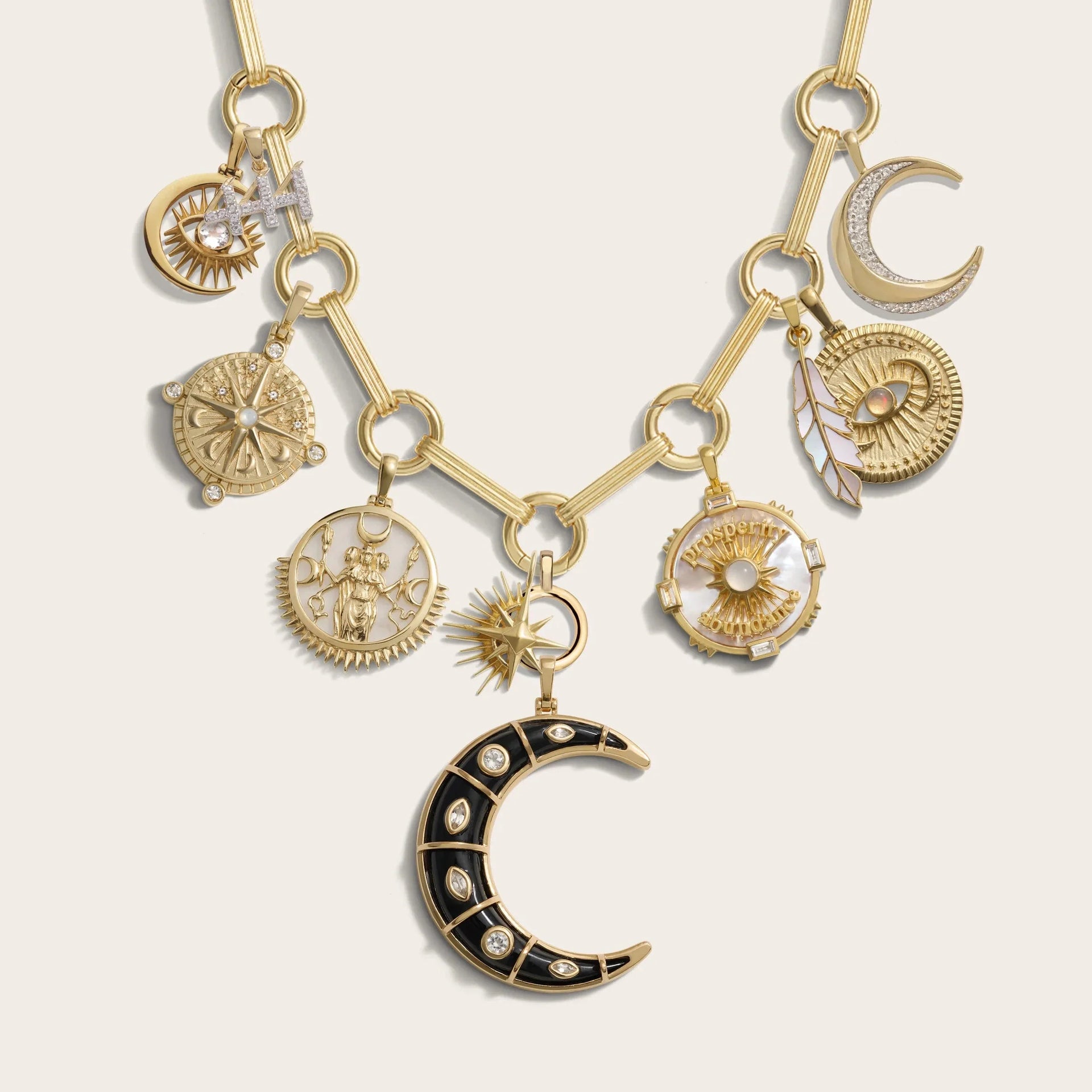 Moon Goddess Statement Charm Necklace