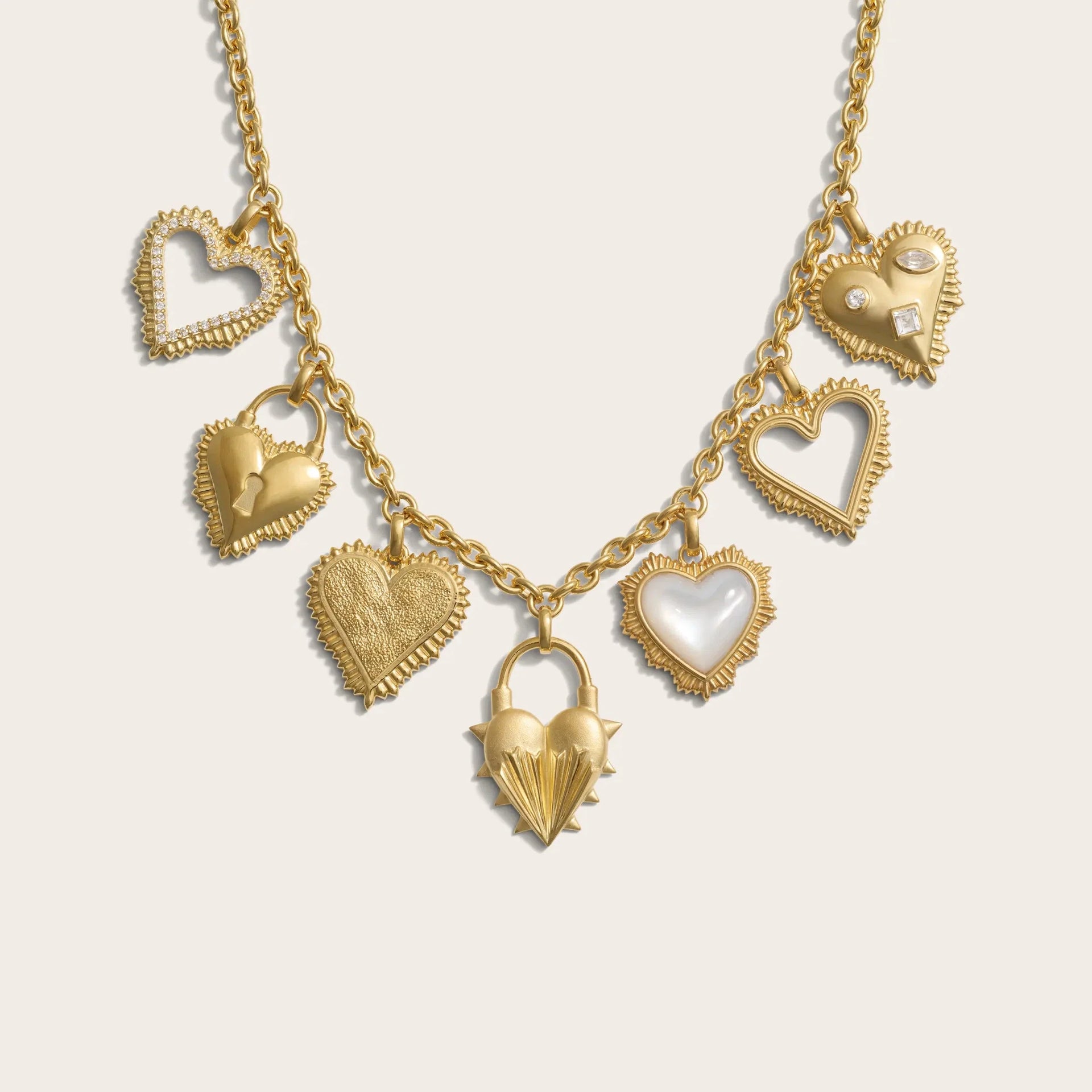Radiant Heart Statement Charm Necklace
