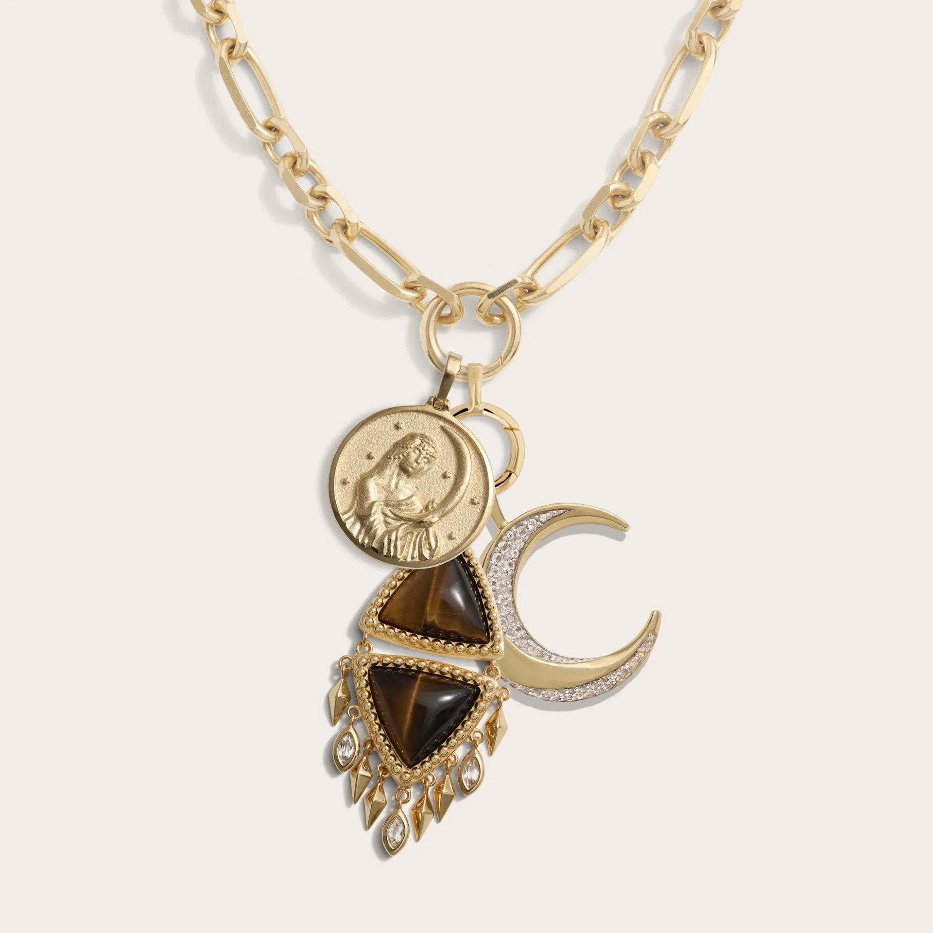 Selene Boho Moon Charm Necklace