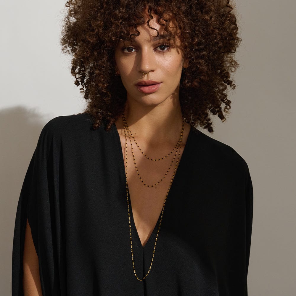 Black Colored Enamel Necklace