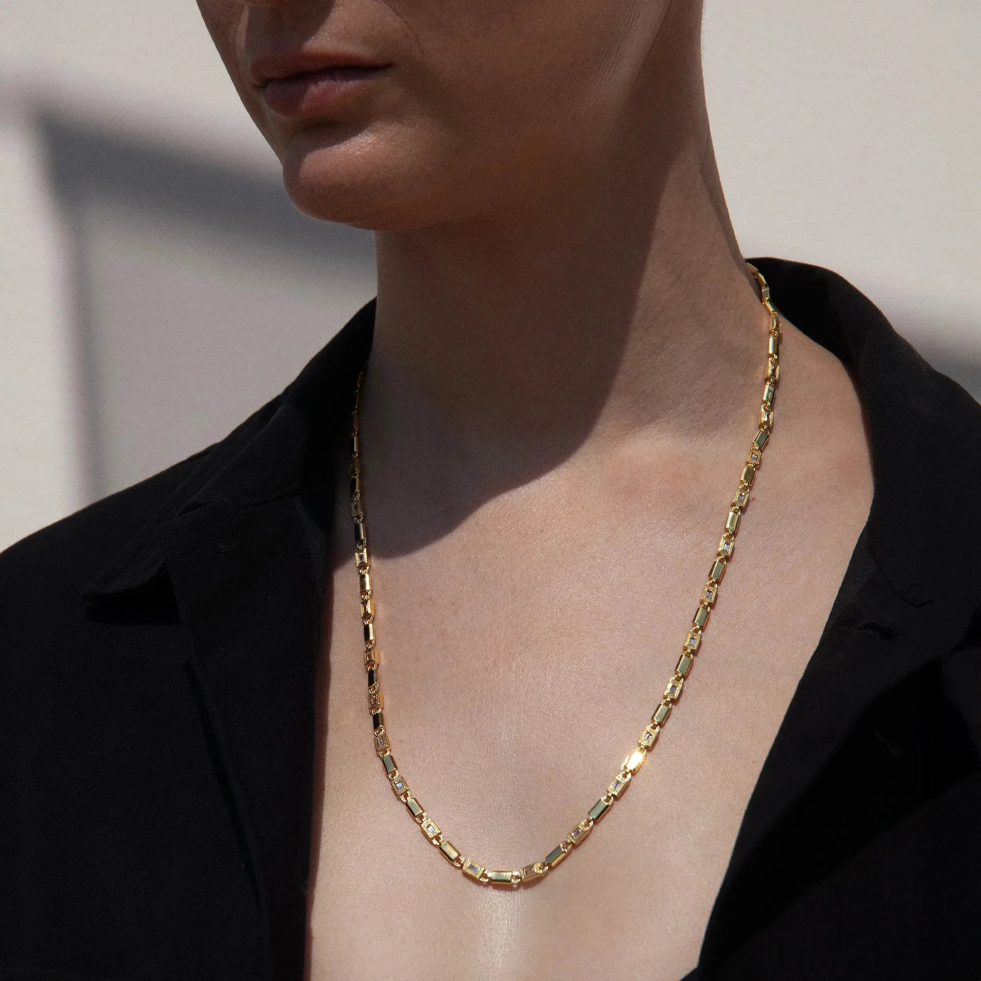 Geo Link Tennis Necklace