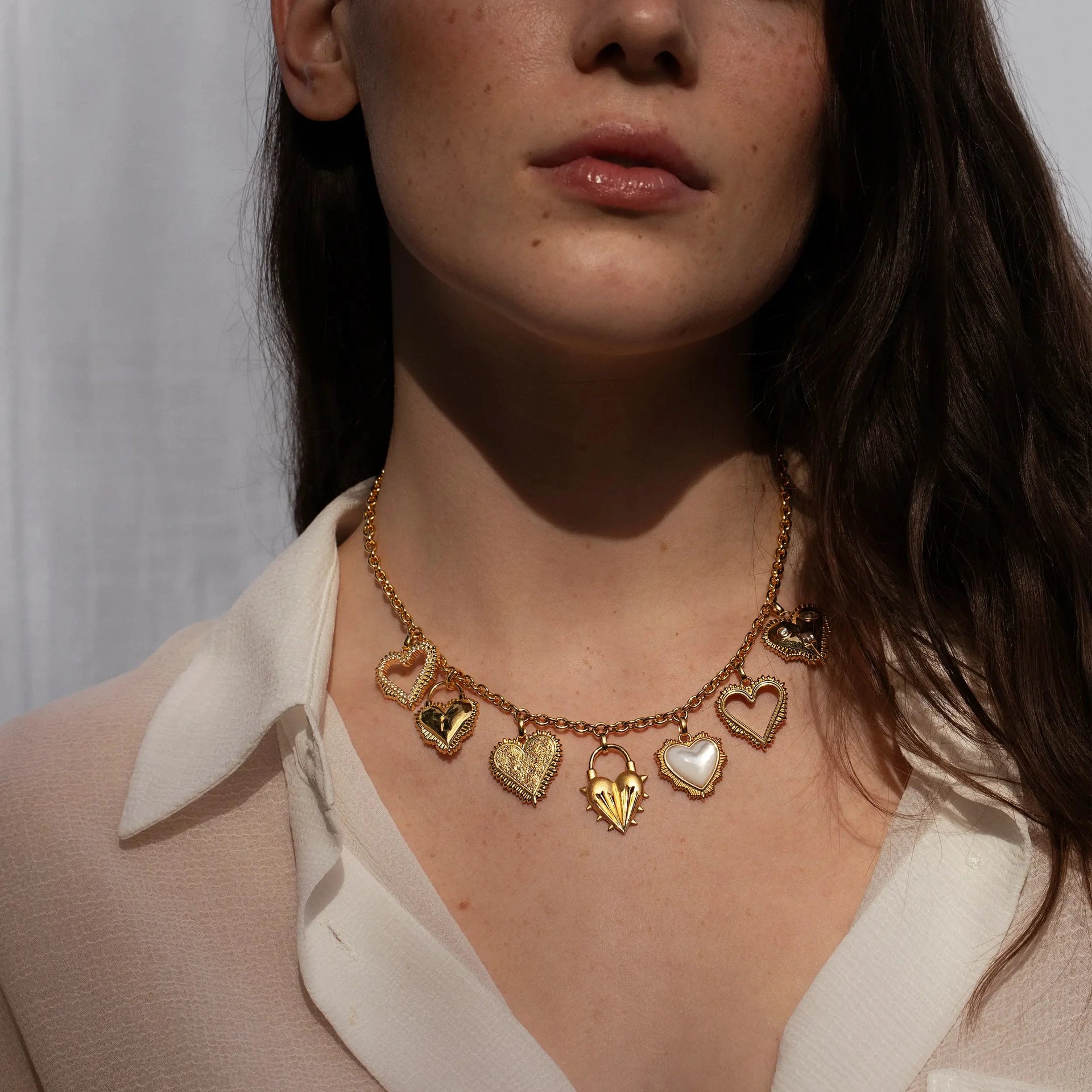 Radiant Heart Statement Charm Necklace