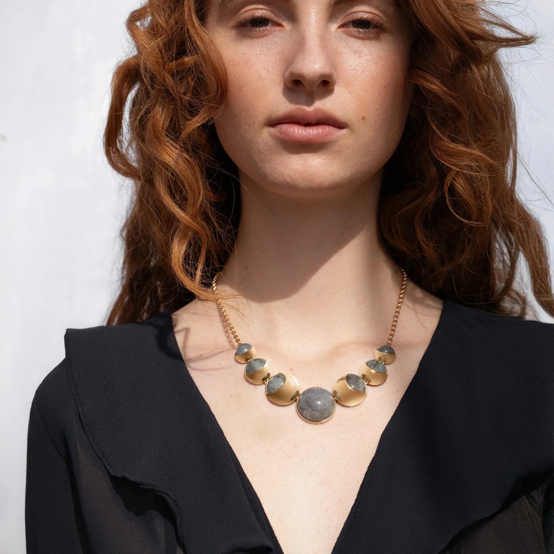 Labradorite Moon Phase Statement Necklace