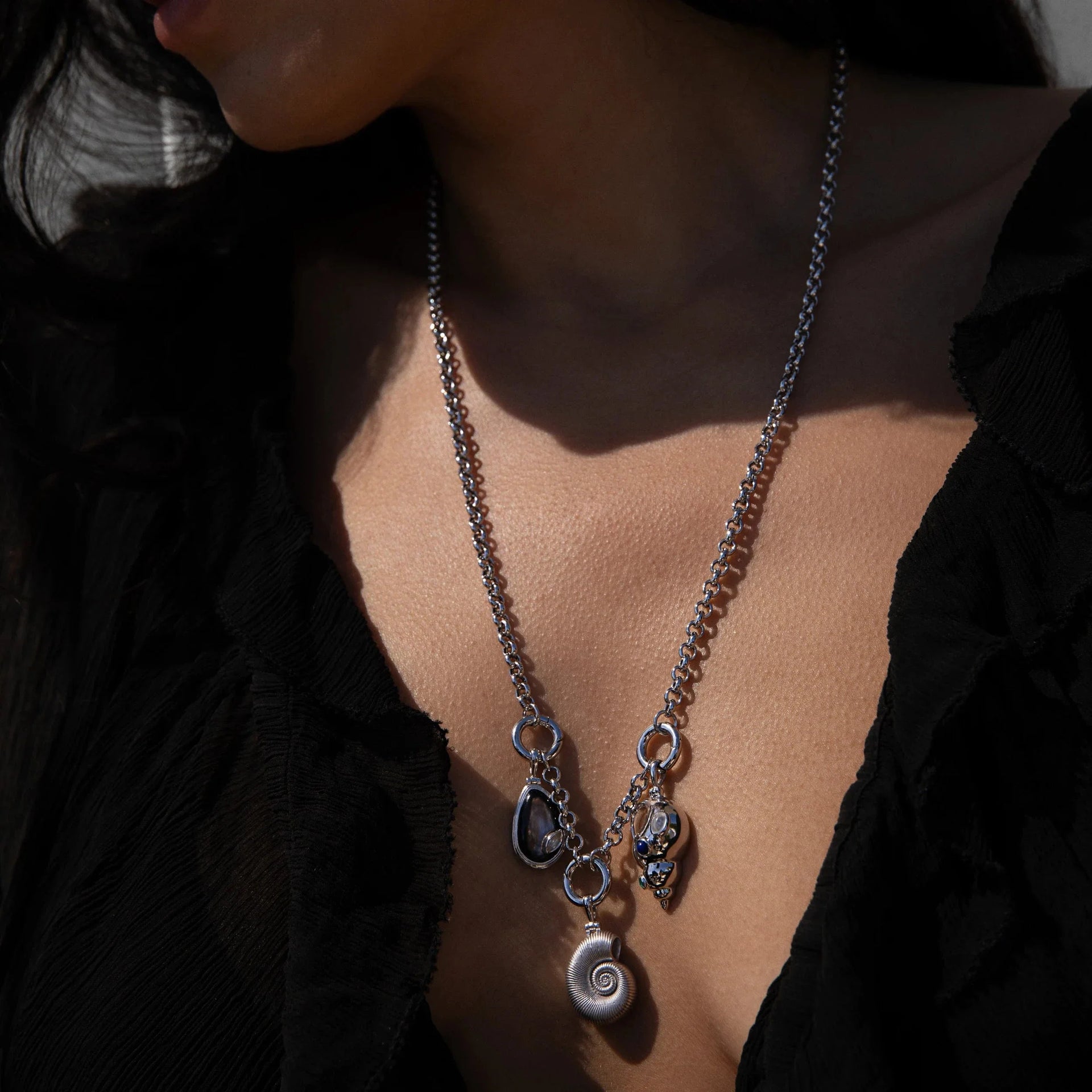 Long Triple Charm Collector Necklace