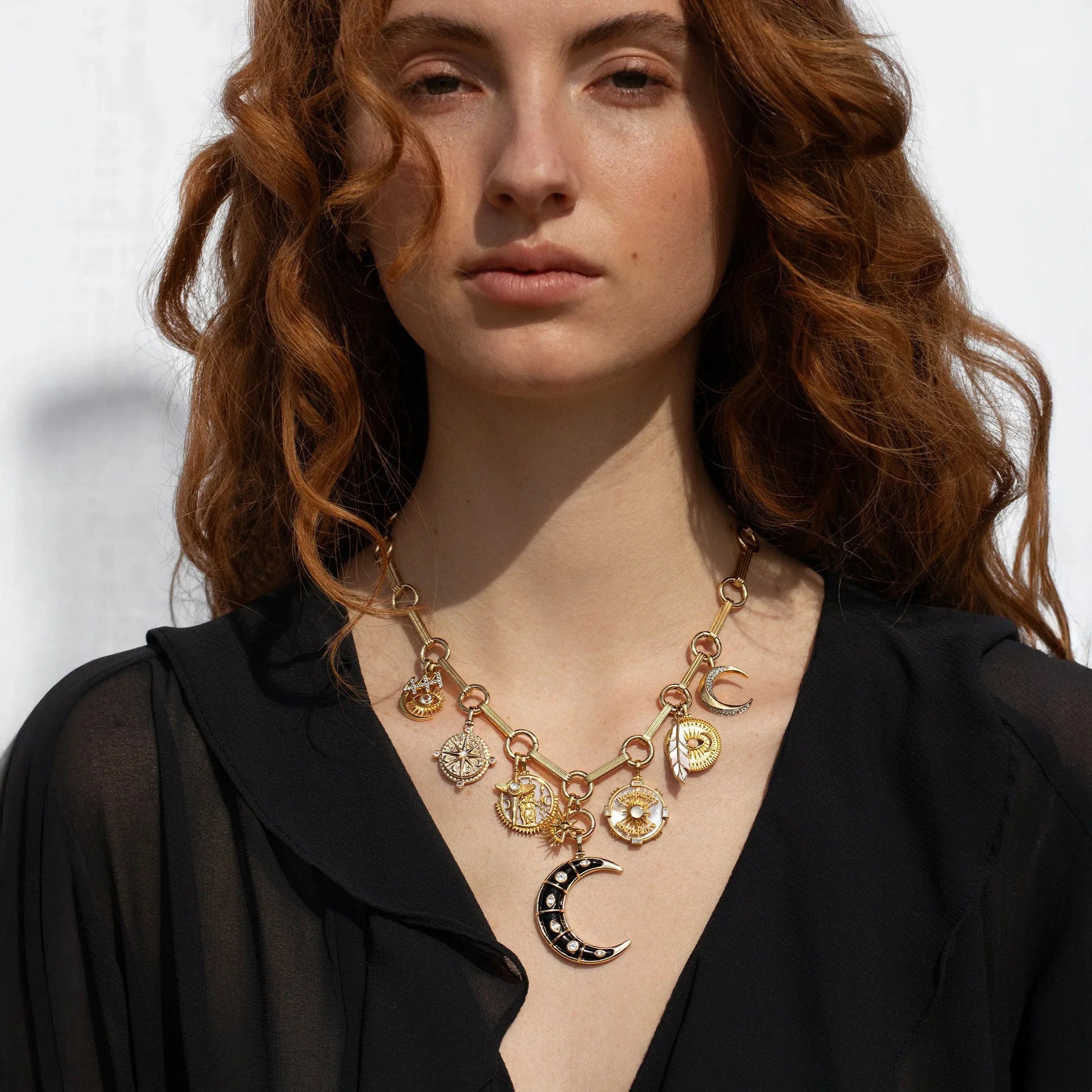 Moon Goddess Statement Charm Necklace