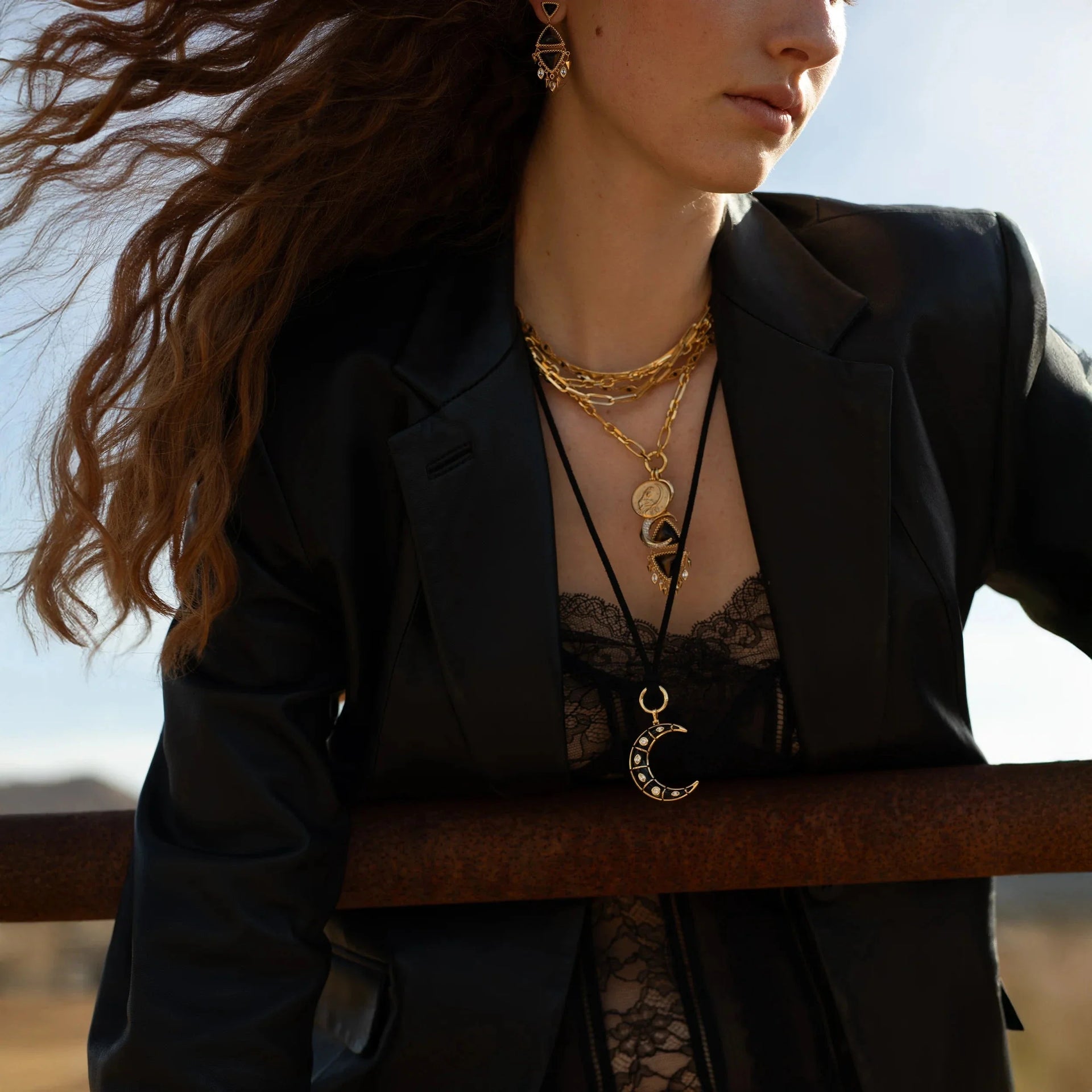 Mystic Moon Cord Charm Necklace
