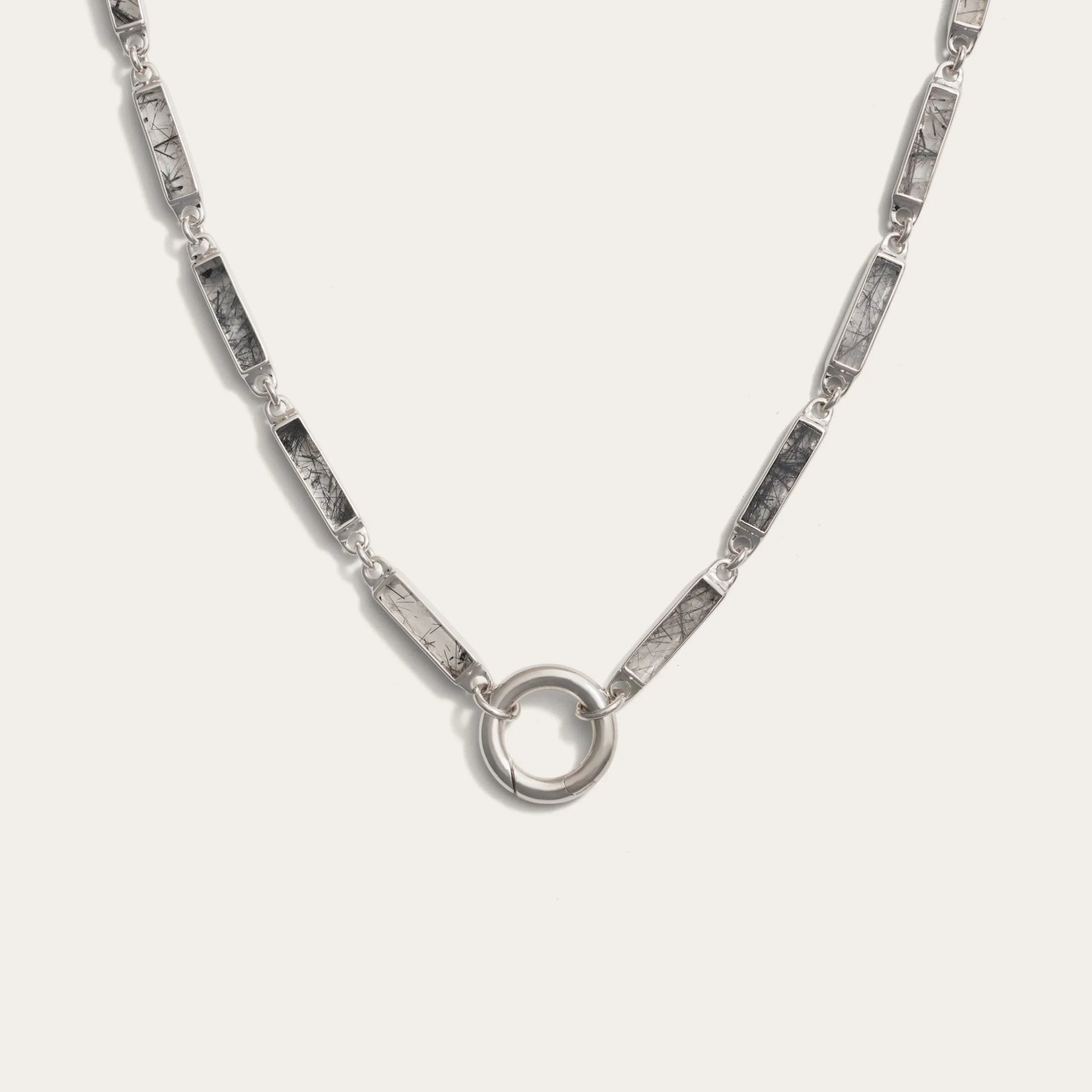 Gemstone Bar Charm Necklace