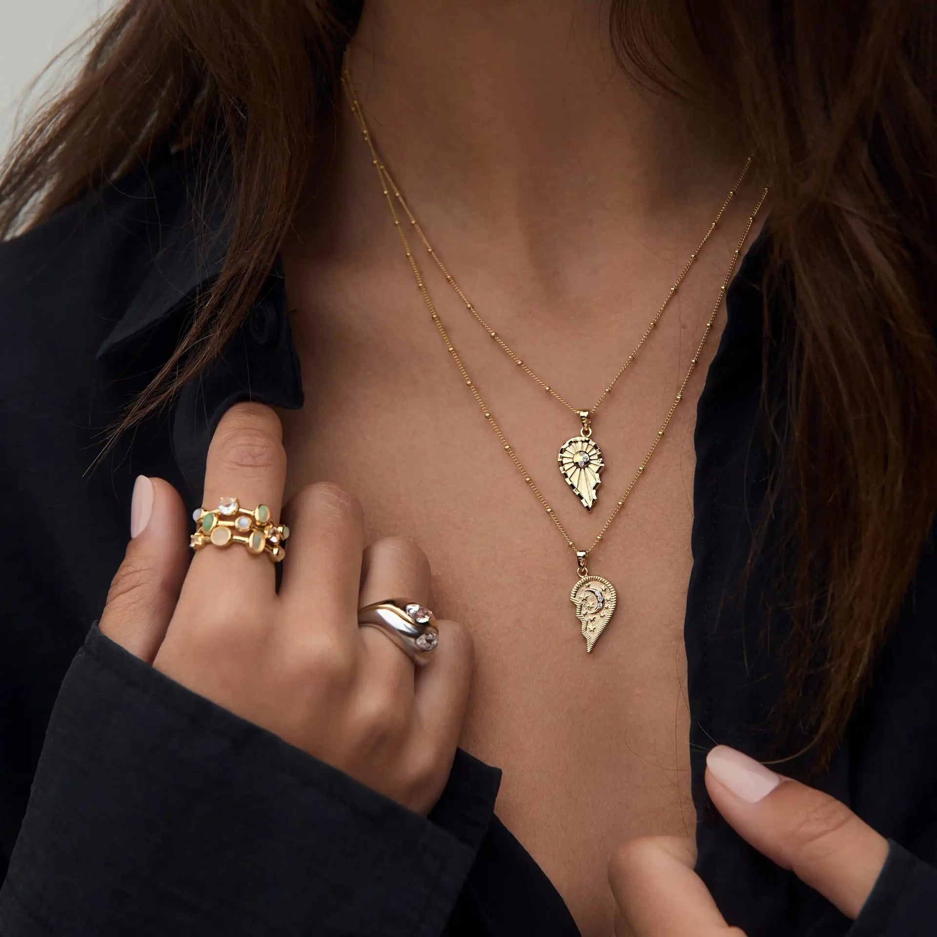 Sun & Moon Friendship Necklace Set