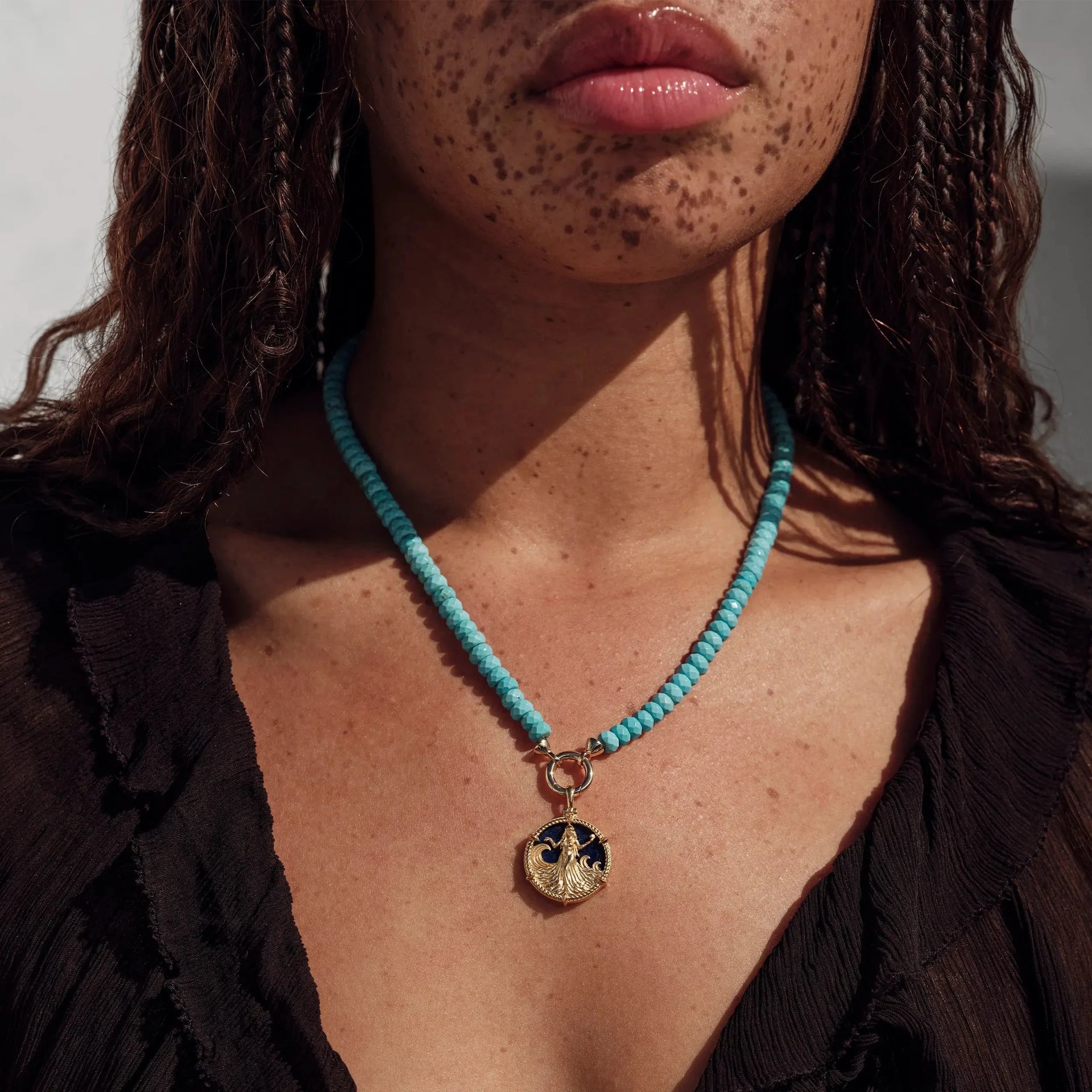 Yemaya Turquoise Charm Necklace