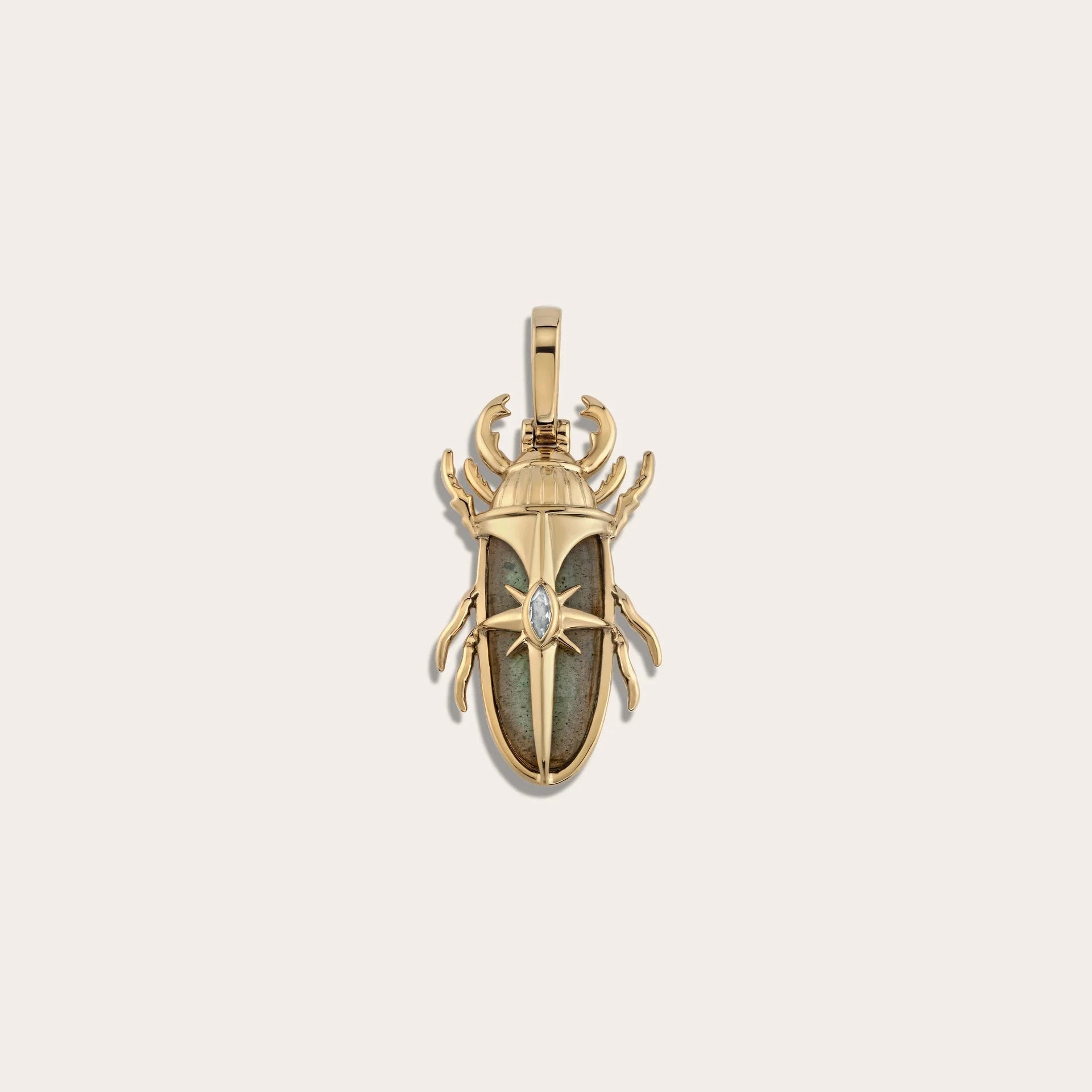 Labradorite Beetle Pendant