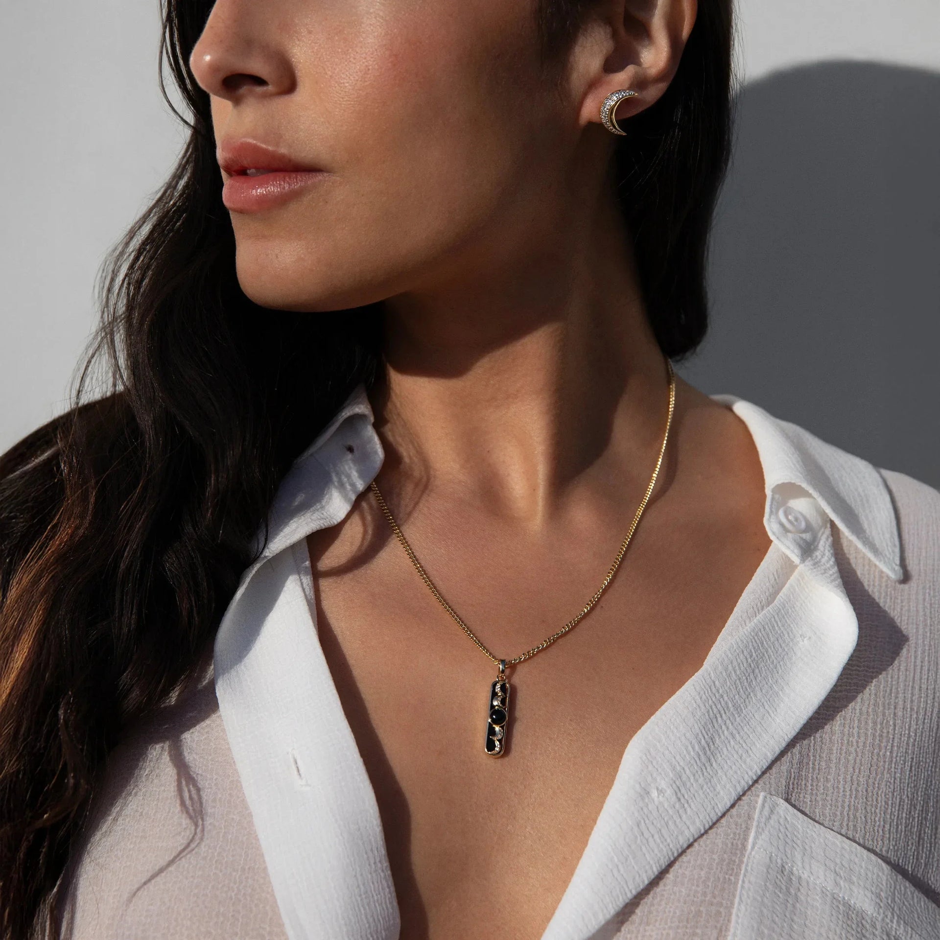Tiger's Eye Moon Phase Necklace
