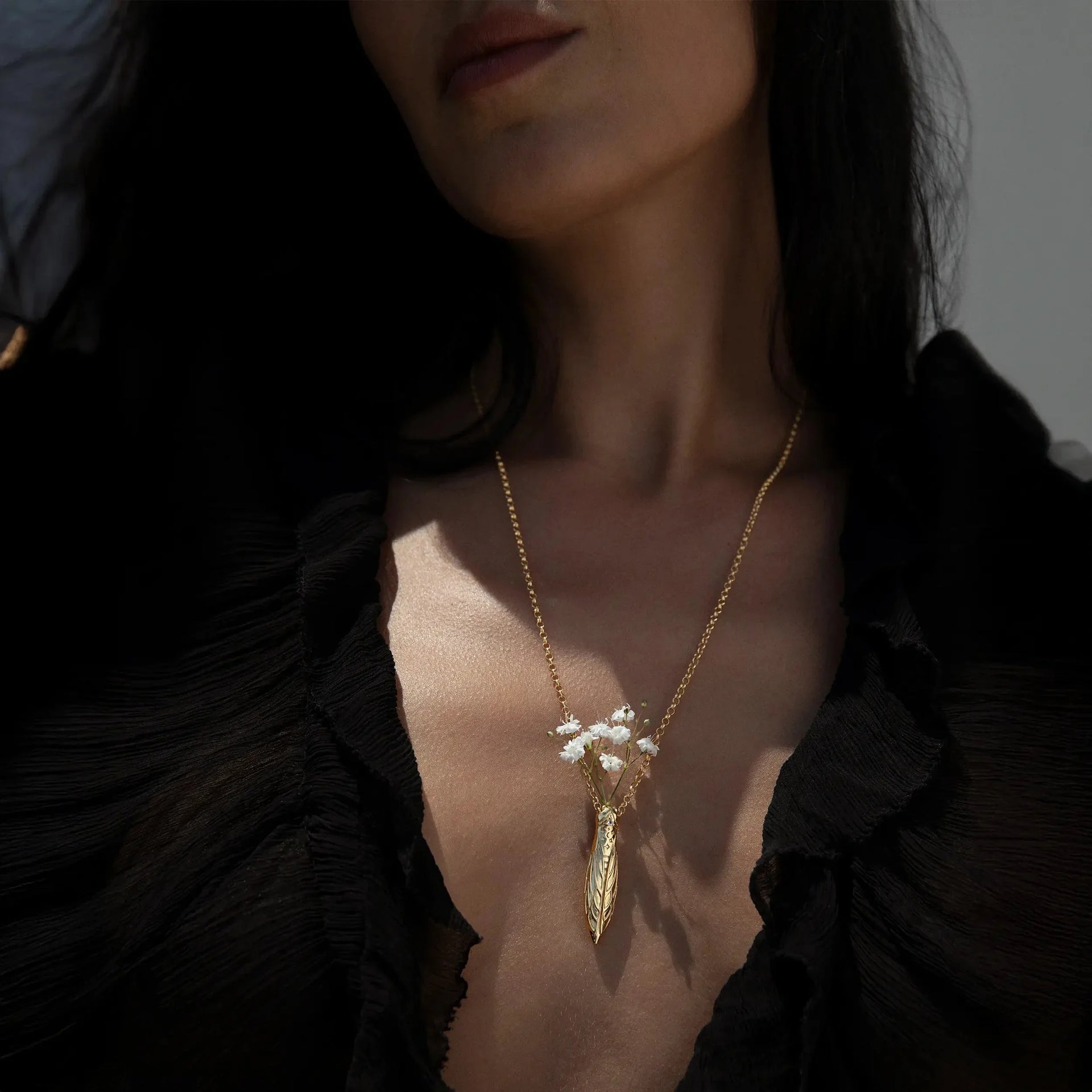 Cicada Flower Vessel Necklace