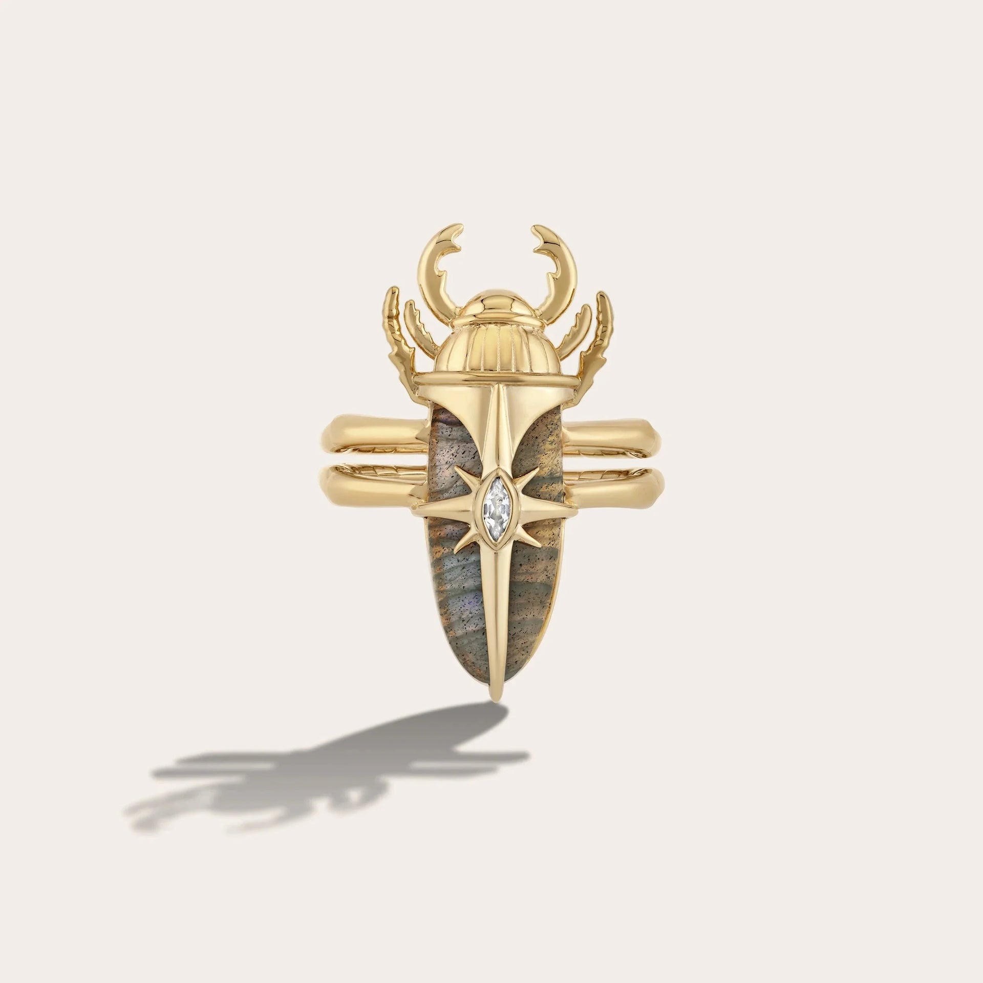 Labradorite Beetle Ring