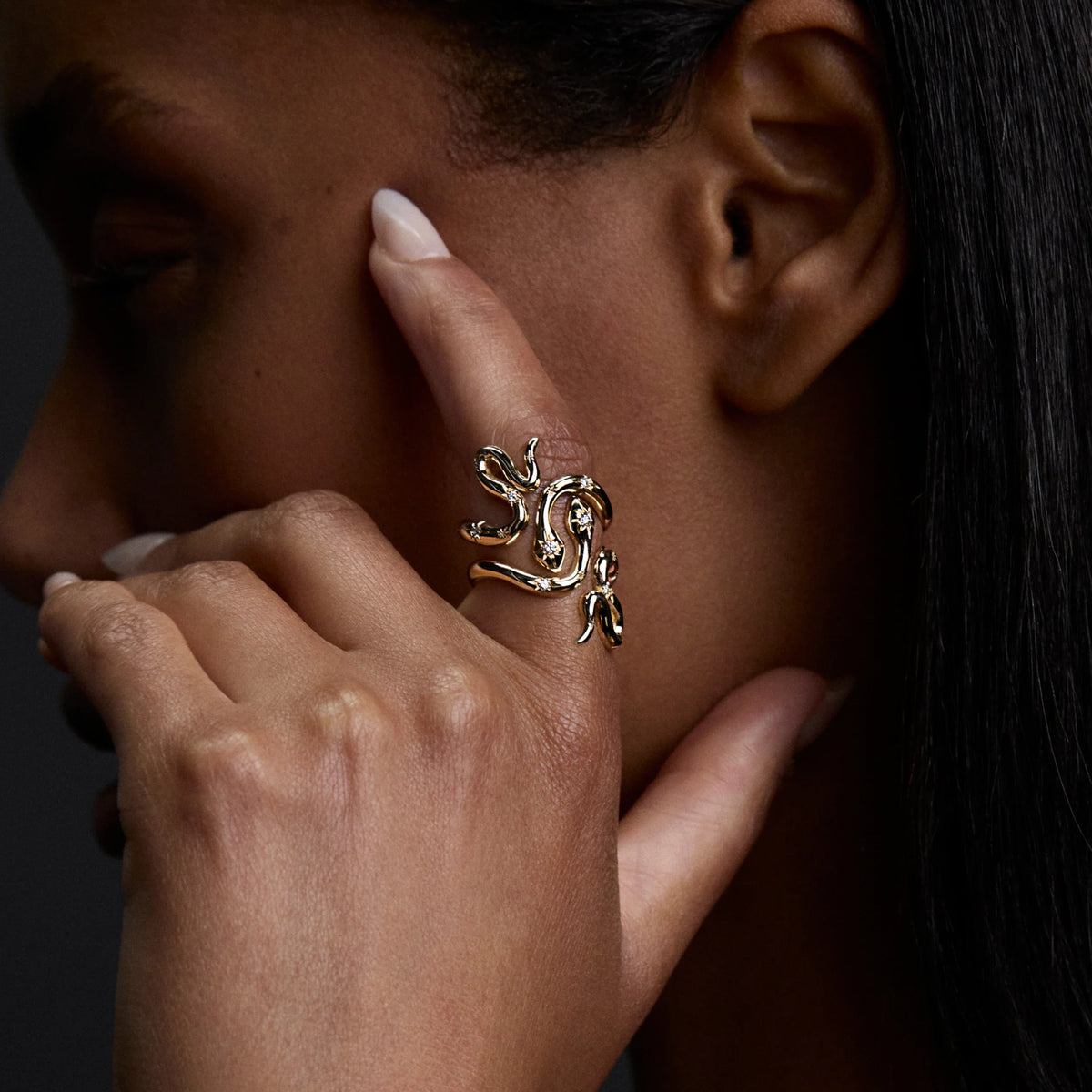 Diamond Snake Wrap Ring