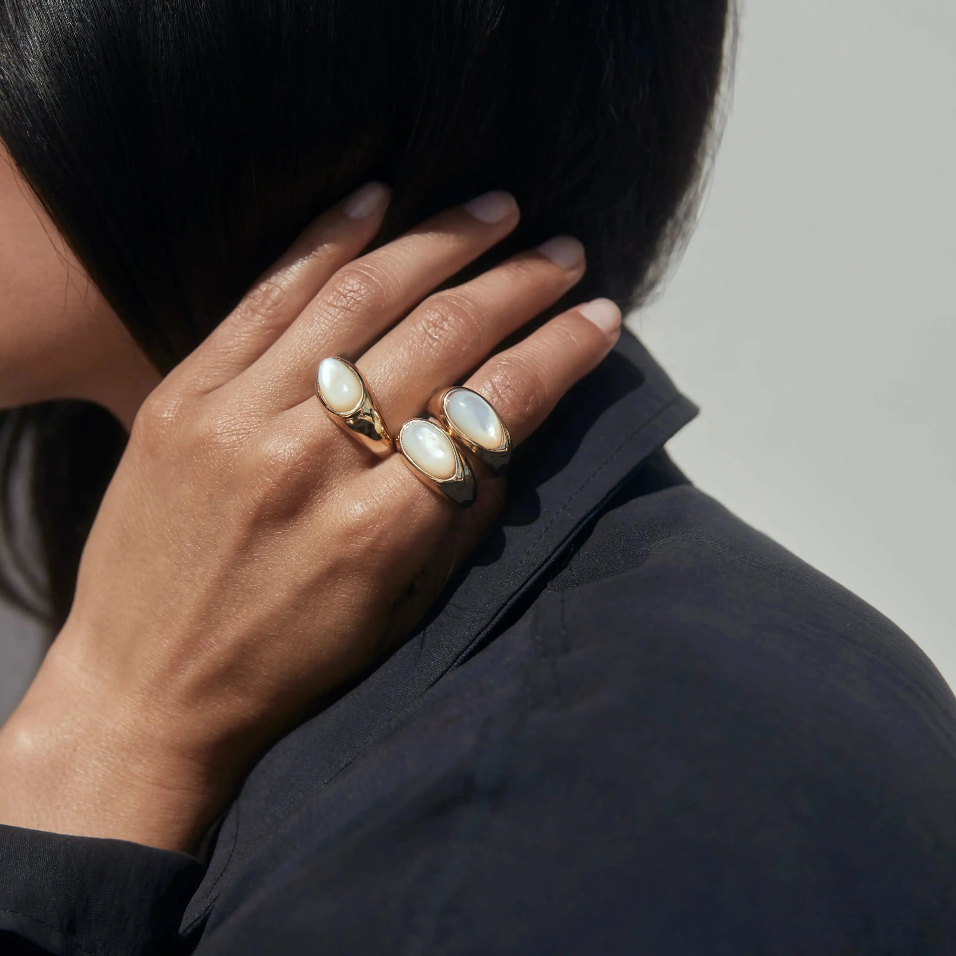 Mother of Pearl Signet Ring