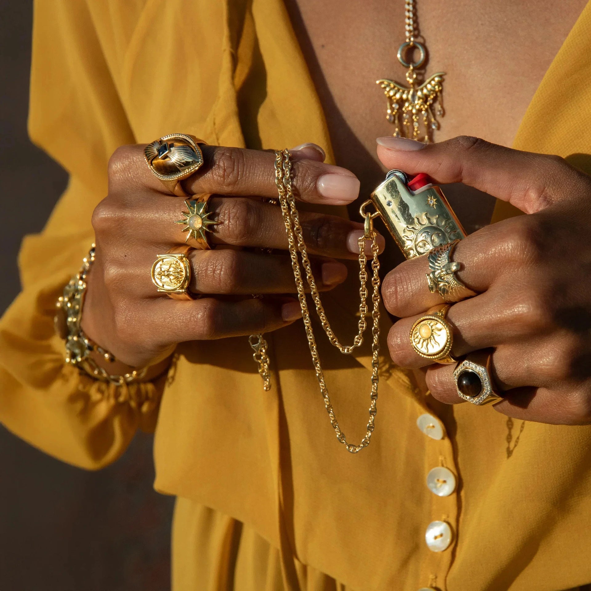 Cosmic Mini Lighter Case Necklace