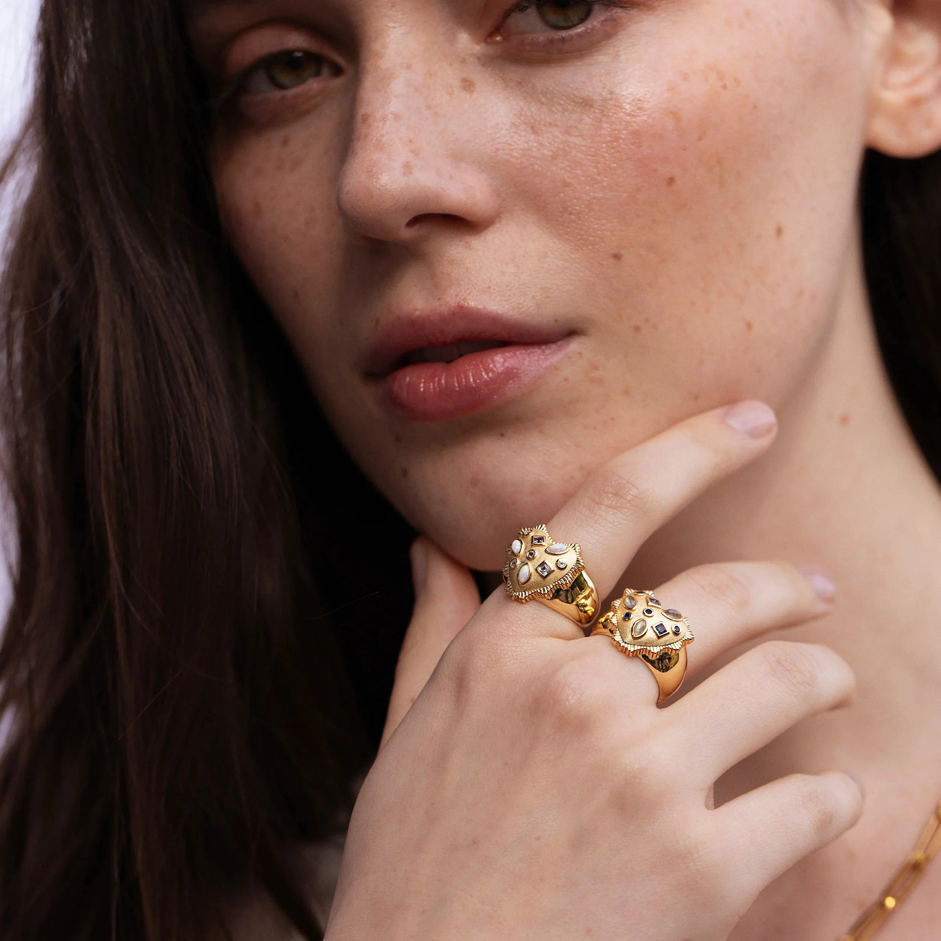 Blue Radiant Heart Ring