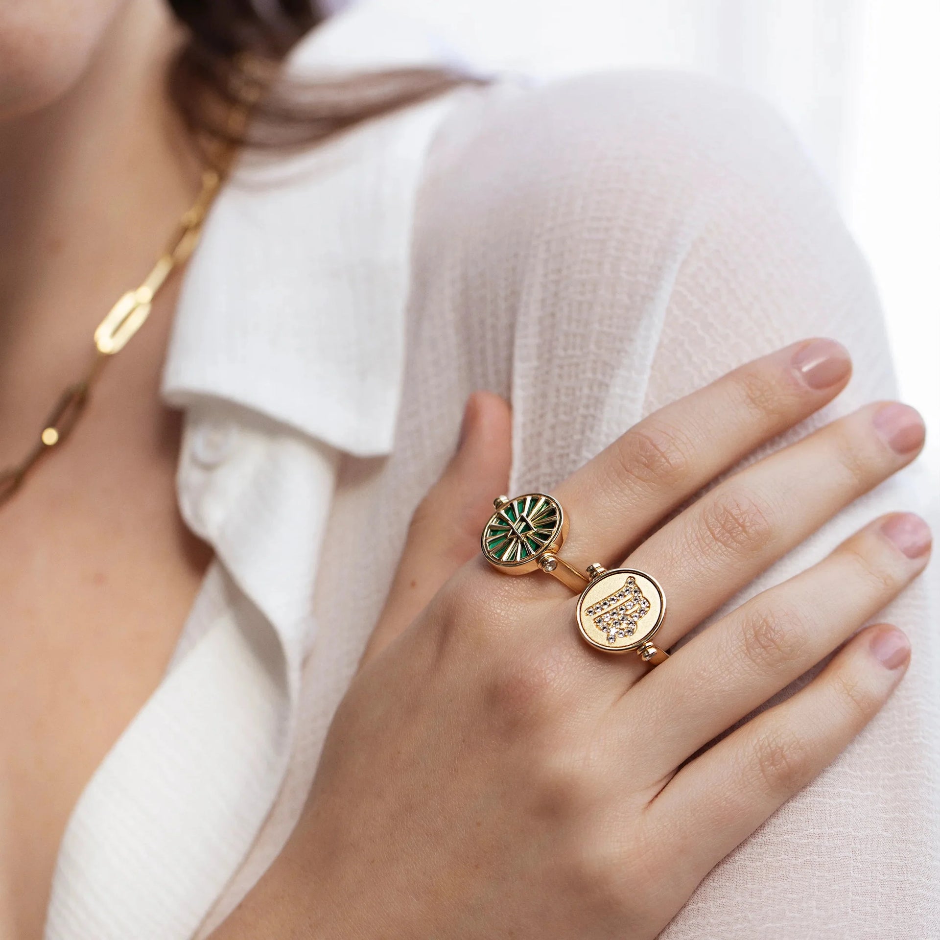 Cancer & Water Flip Ring
