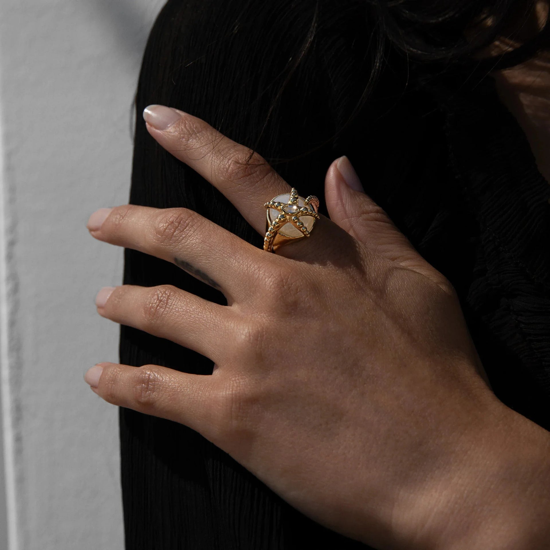 Starfish Moonstone Ring
