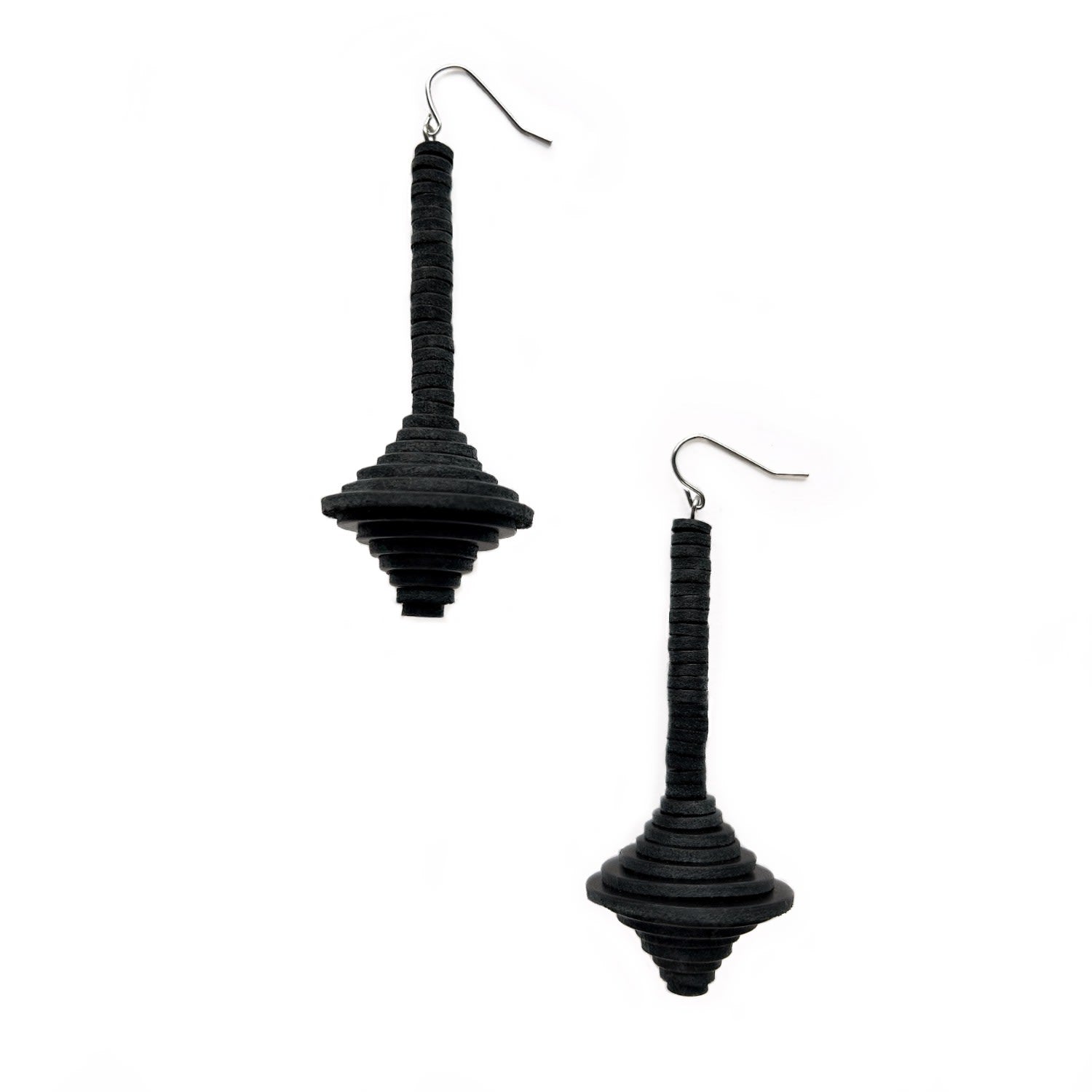 Axis Dangle Leather Earrings