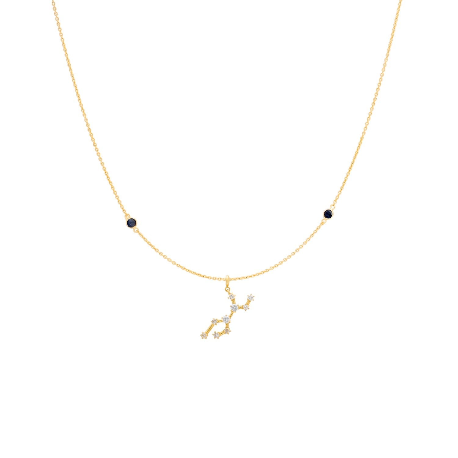 Zodiac Horoscope Sign Virgo Constellation Necklace Gold