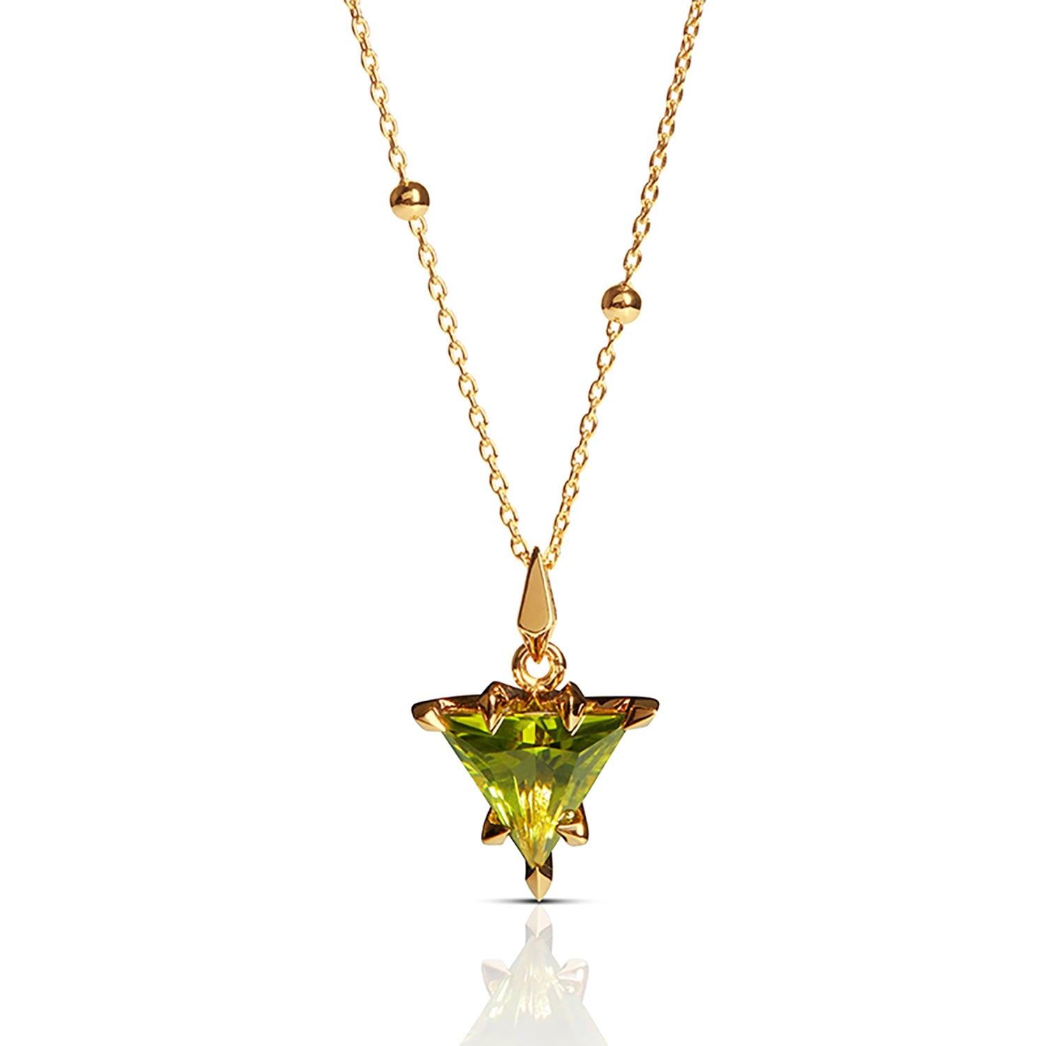 Trillion Pendant - Gold & Peridot