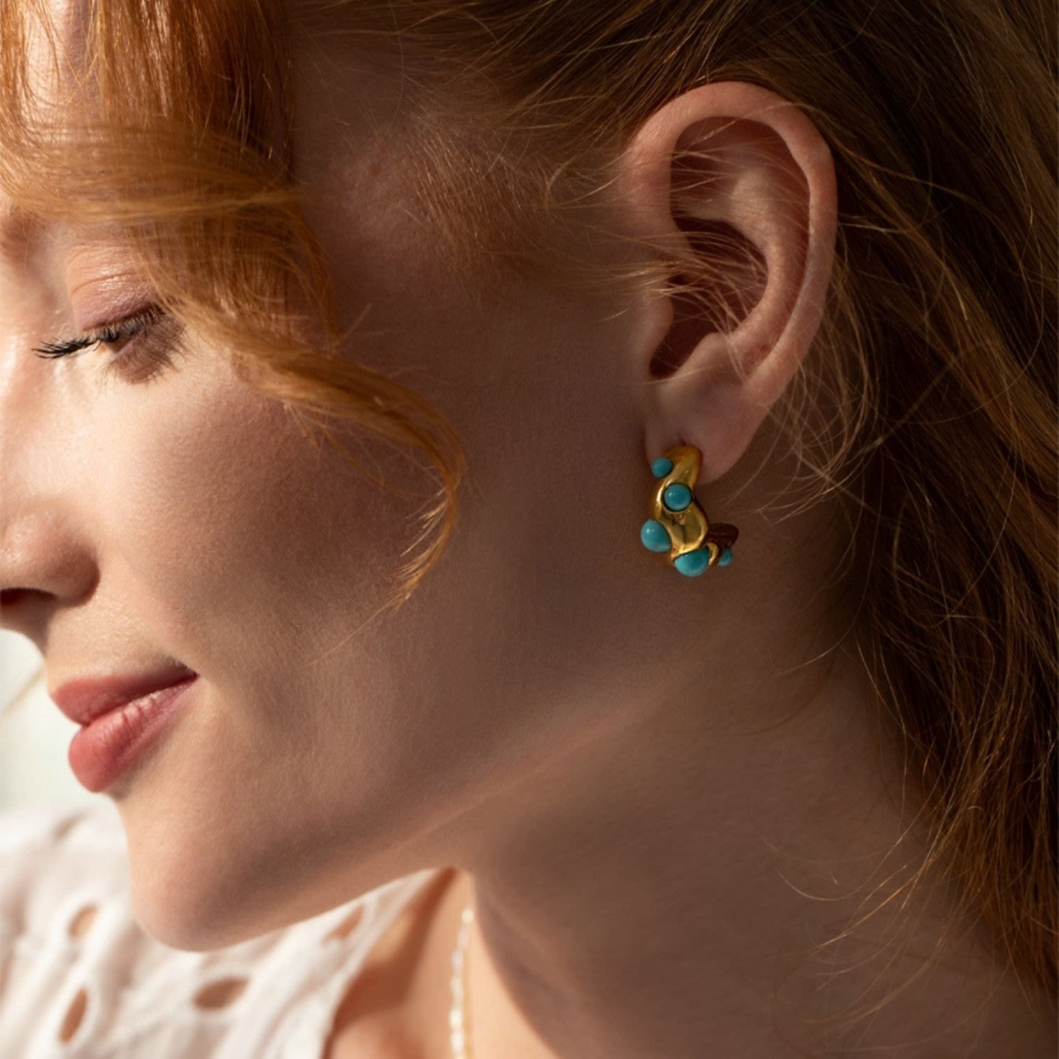 Ayza Turquoise Hoop Earring