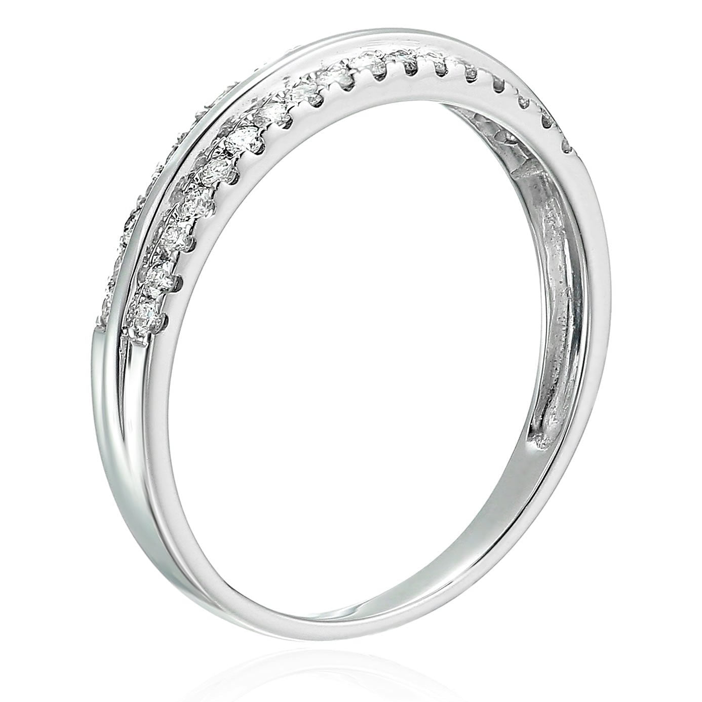 1/3 Cttw Certified I1-I2 Diamond Wedding Band 14K White Gold Prong Set