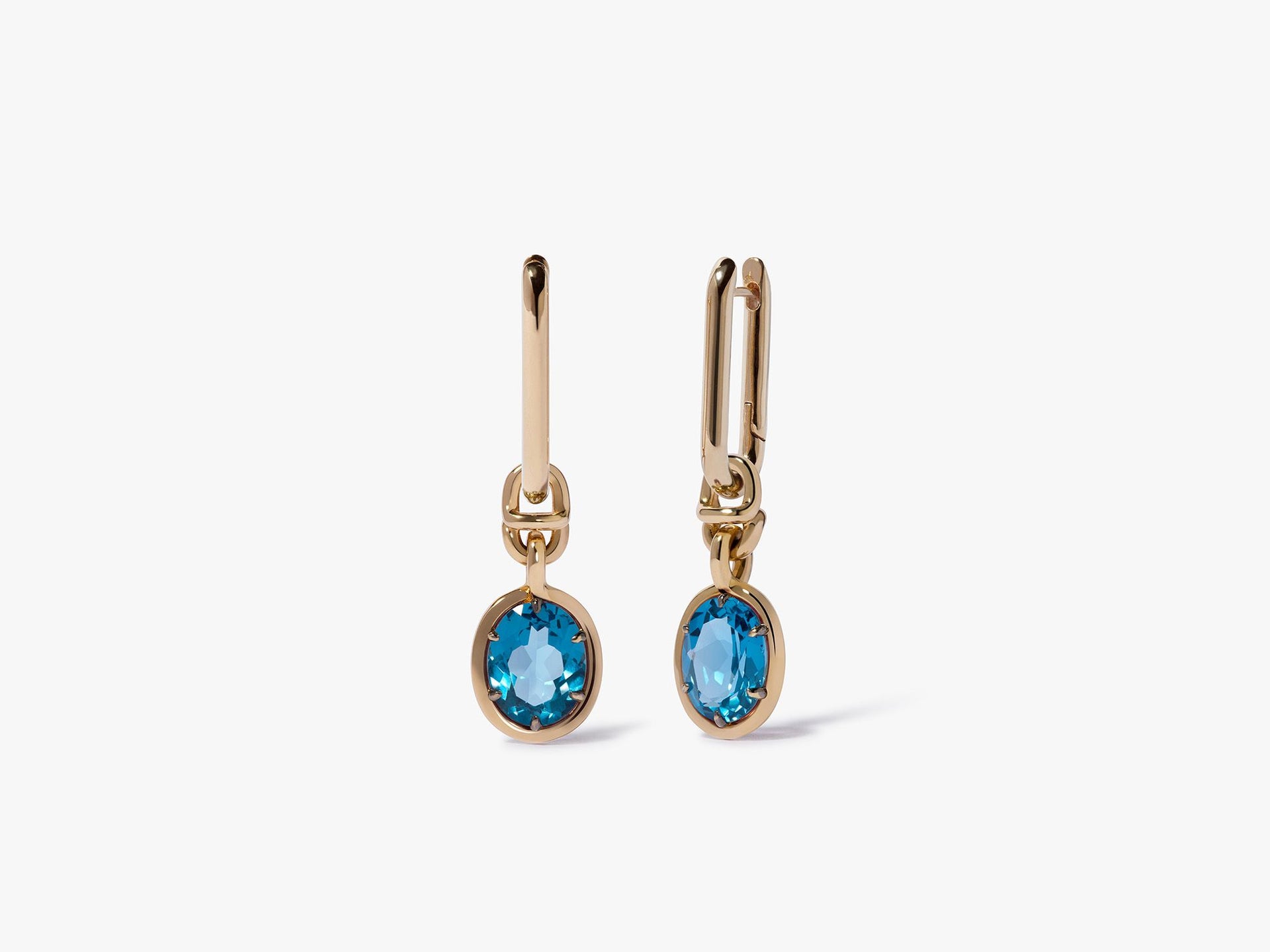 Knuckle Blue Topaz Earrings