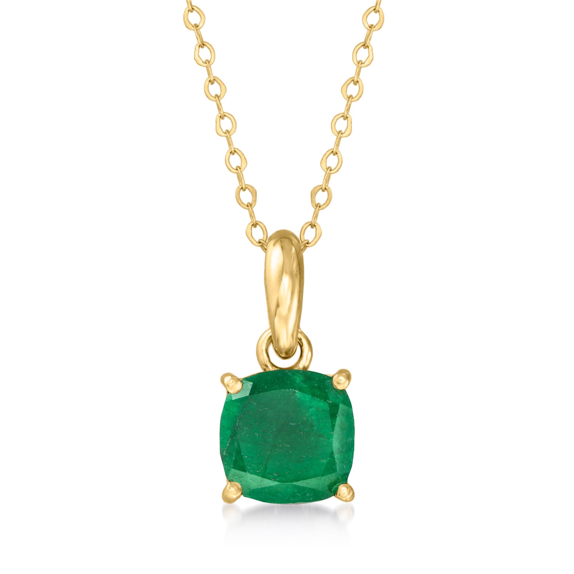 Canaria Emerald Pendant Necklace in 10kt Yellow Gold