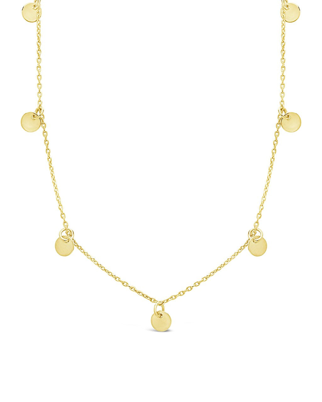 Multi Charm Disk Necklace[Silver]