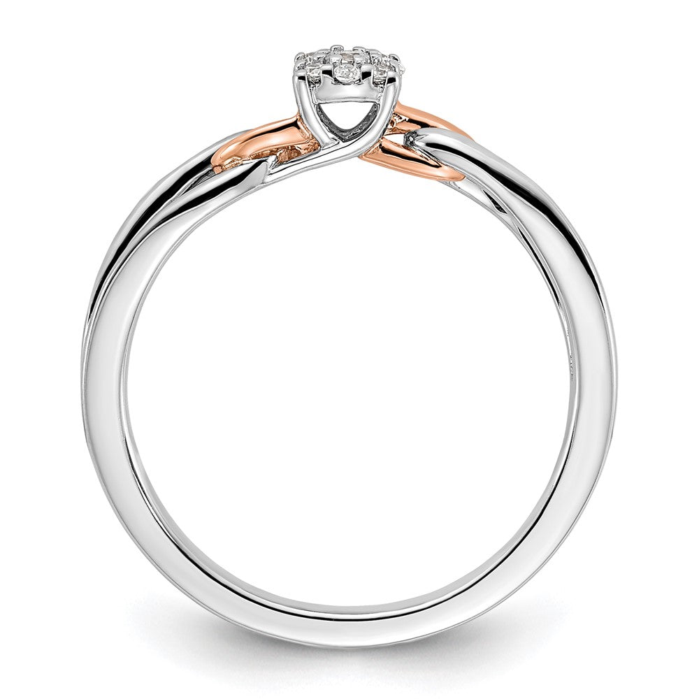 14k Two-tone Lab Grown Diamond Wedding Band Ring 1/10ct Clarity- VS Color- G-H