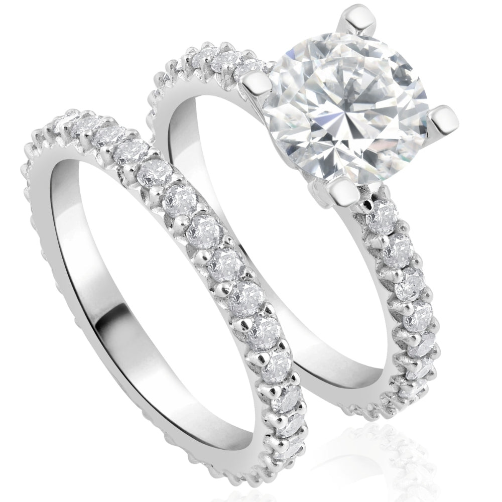 2 3/4 ct Diamond Engagement Wedding Ring Set in 14k White Gold