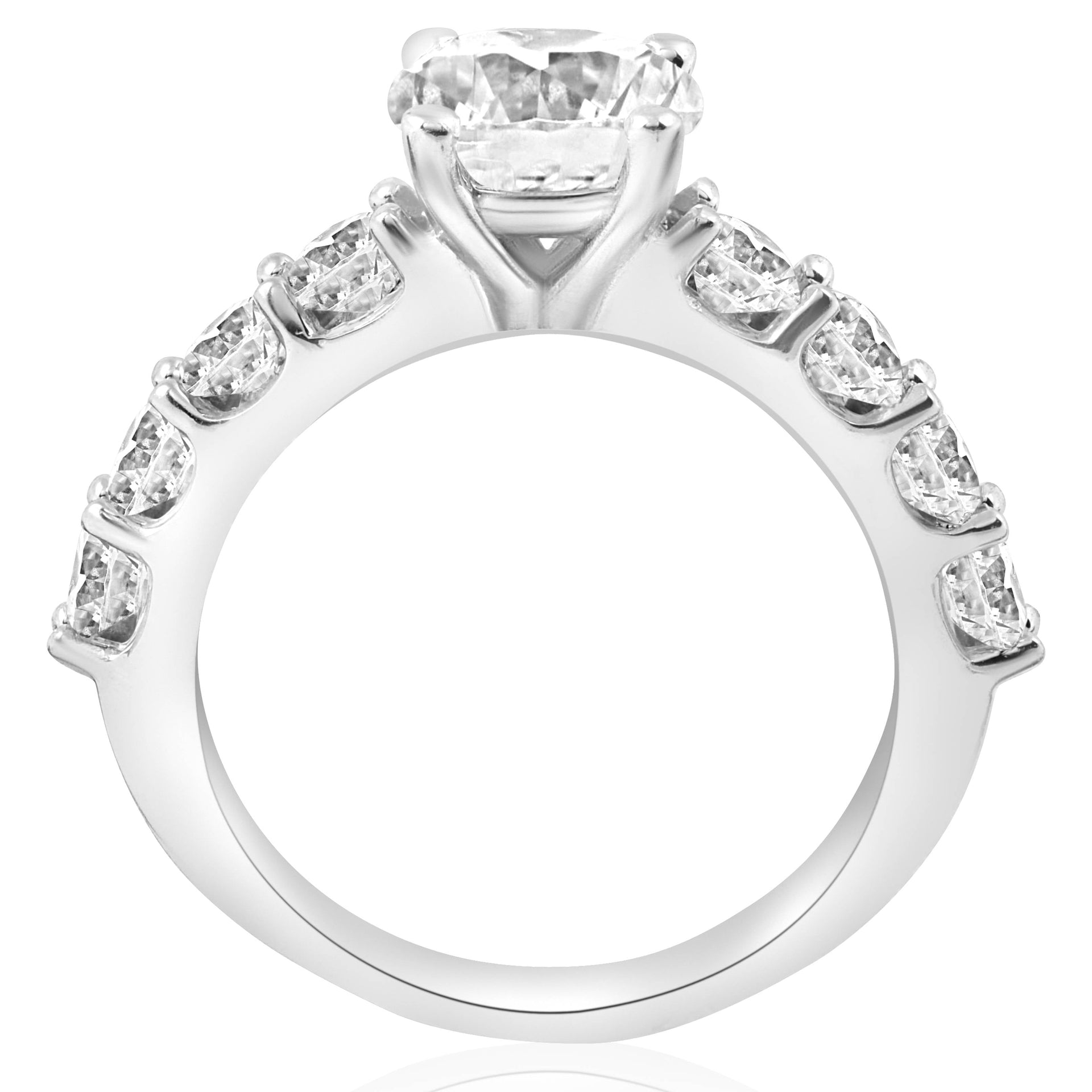 3 carat Enhanced Diamond Engagement Half Eternity Ring 14K White Gold