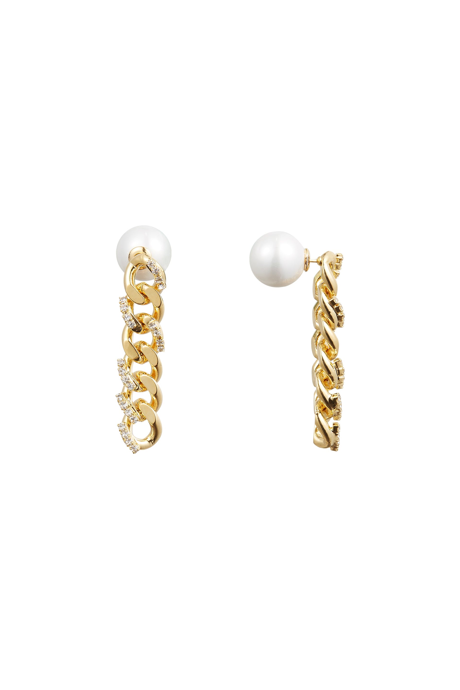 Rhinestone Golden Chain Earrings