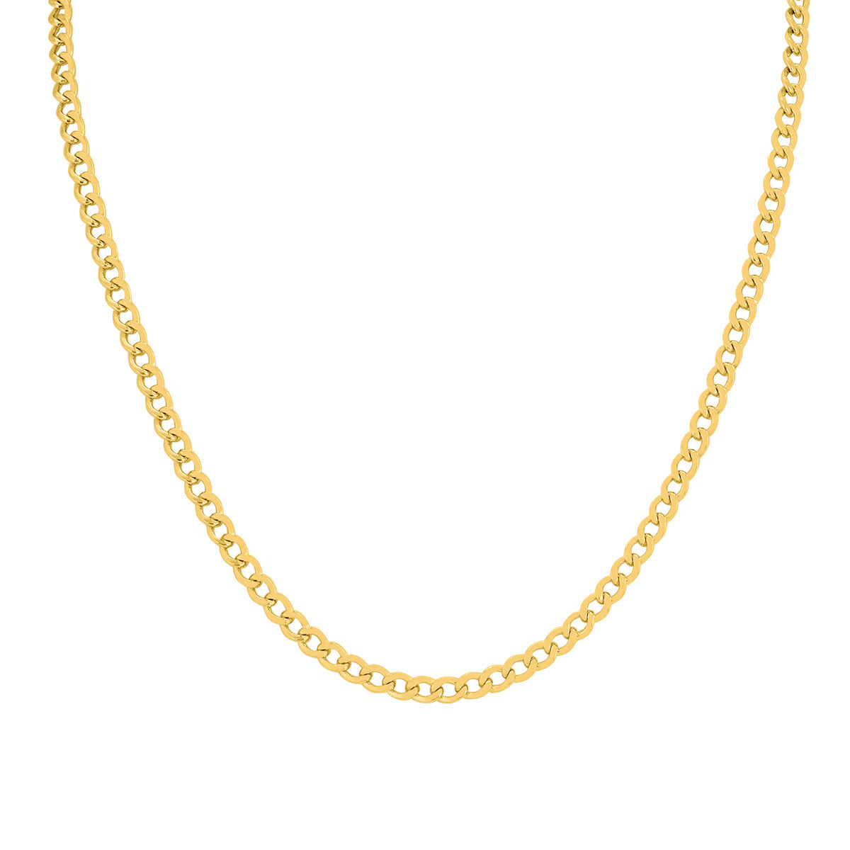 14K Yellow Gold Filled 4.1Mm Curb Link Chain With Lobster Clasp - 18 Inch